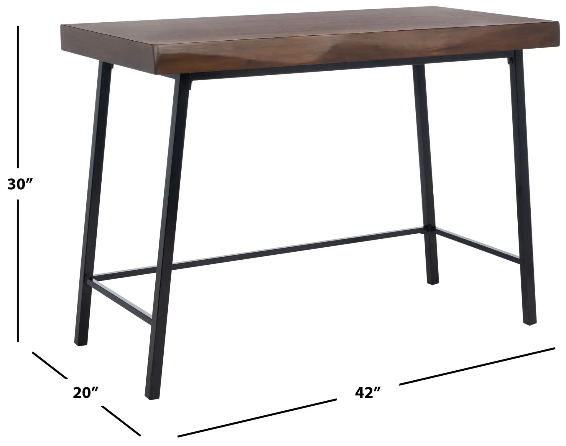Bernhart Desk in Walnut / Black, detail view