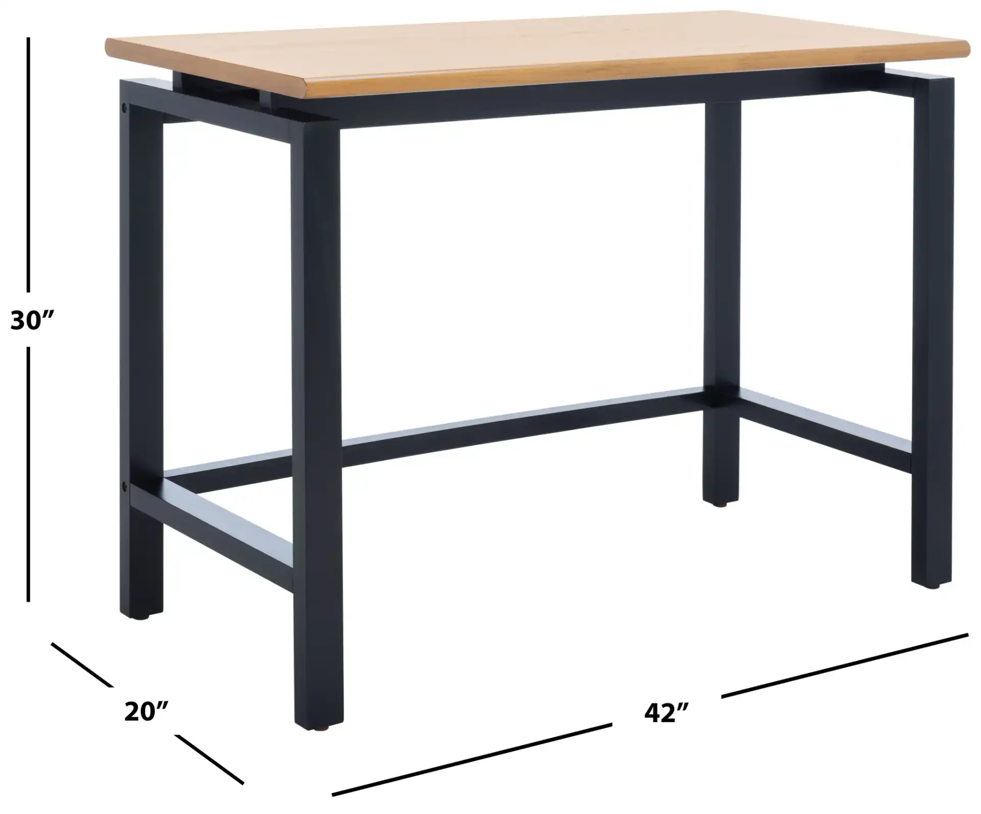 Embry Desk in Natural / Black, detail view