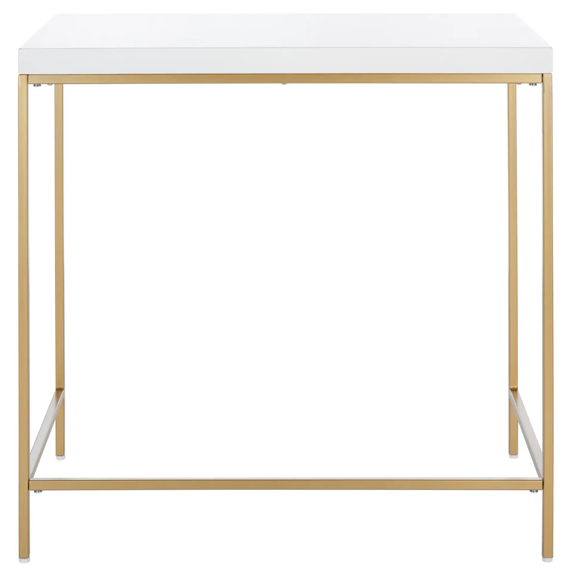 Cass Desk in White / Gold, detail view