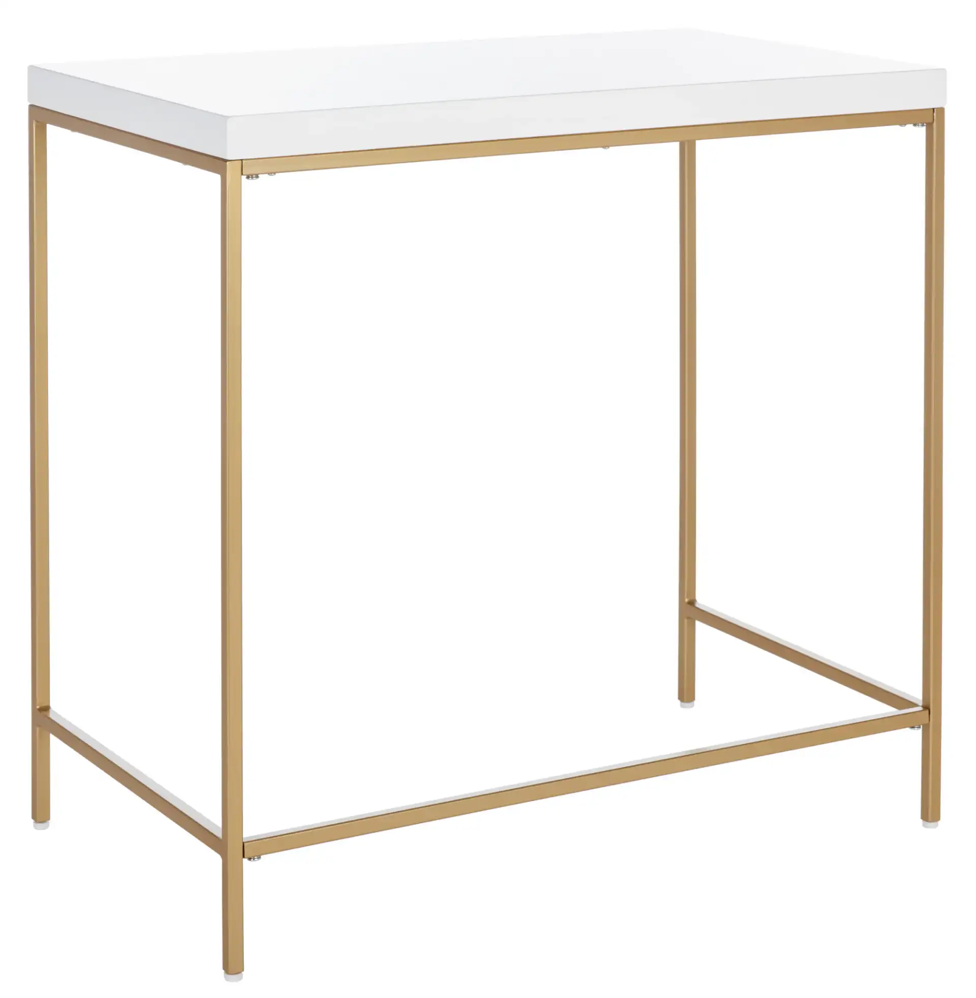 Cass Desk in White / Gold, detail view