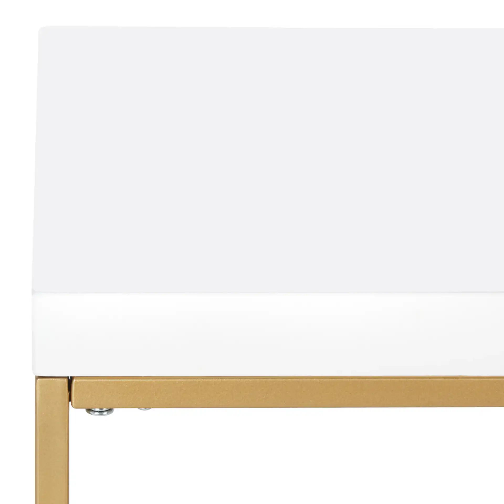 Cass Desk in White / Gold in a styled room