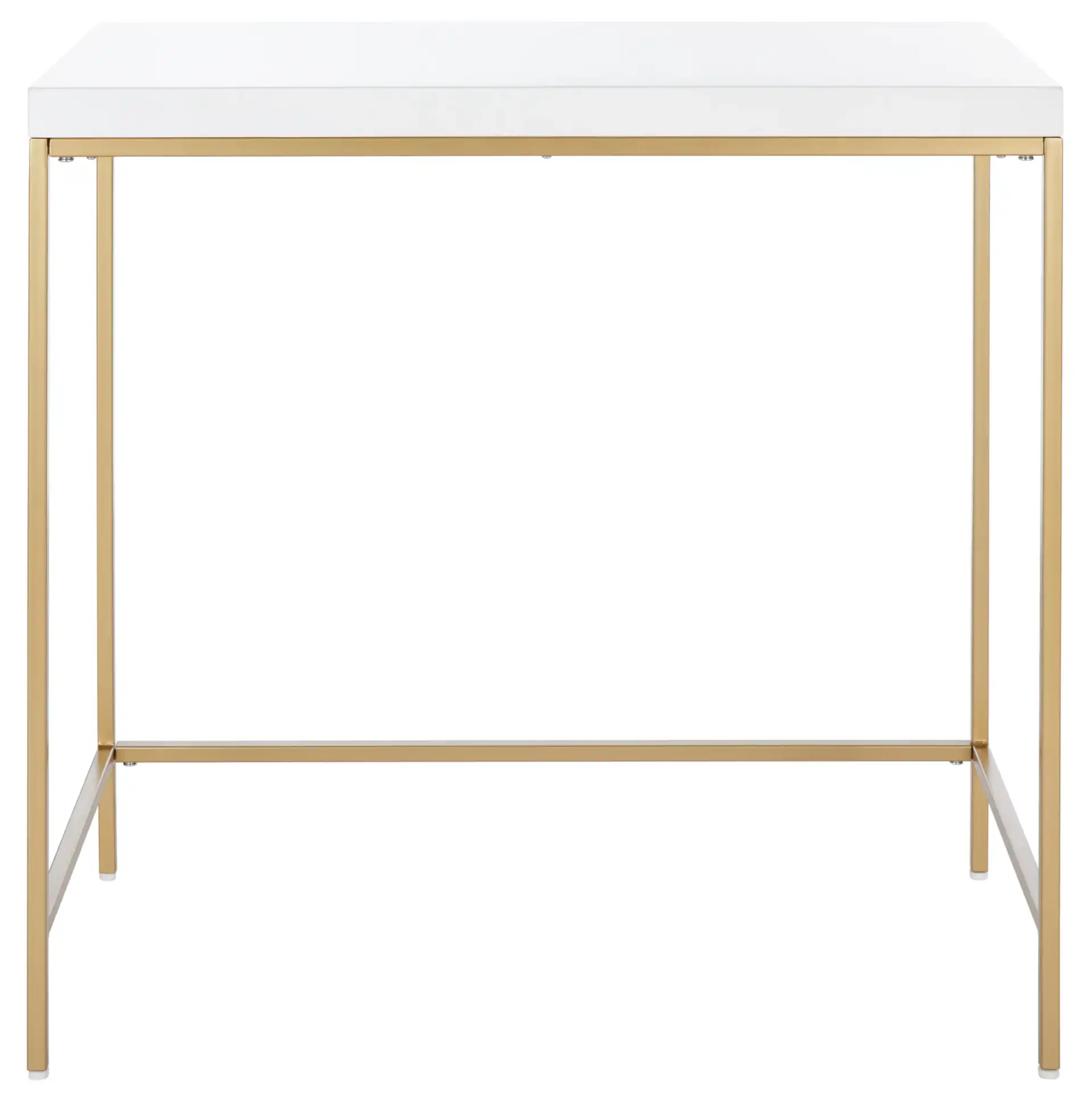 Cass Desk in White / Gold, detail view