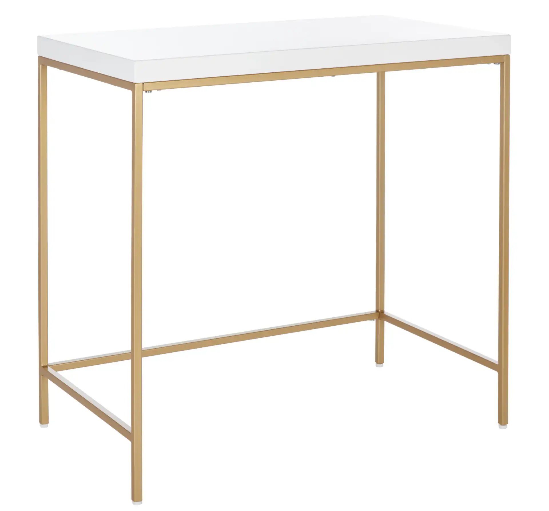 Cass Desk in White / Gold