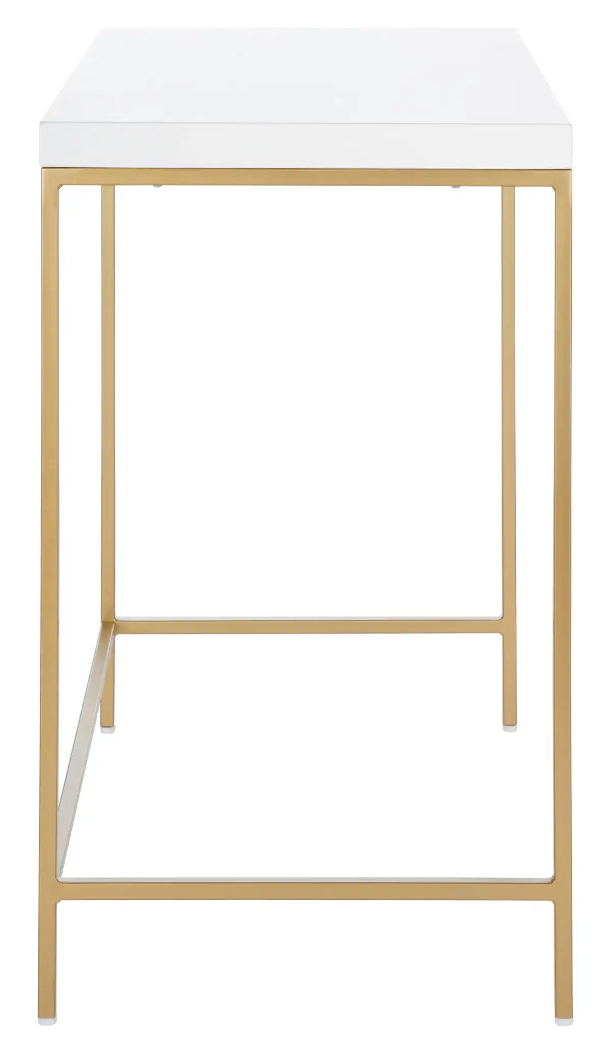 Cass Desk in White / Gold, detail view