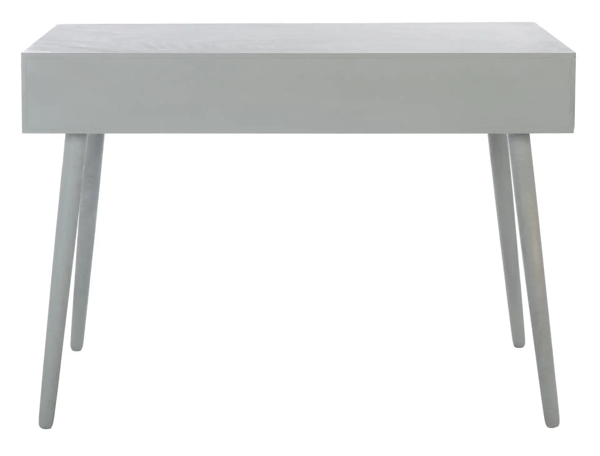 Remy One-Drawer Writing Desk in Distressed Gray, detail view