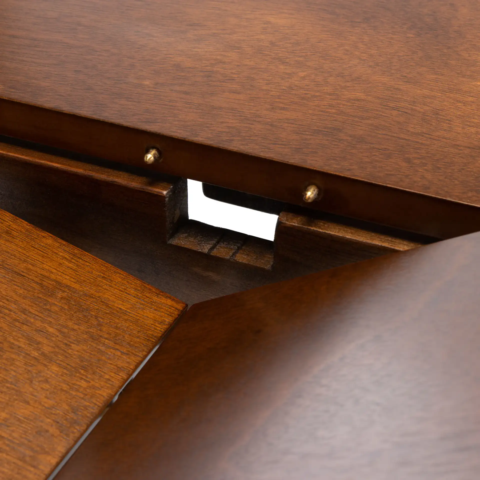 Varda Manual Extension Dining Table in Walnut in a styled room