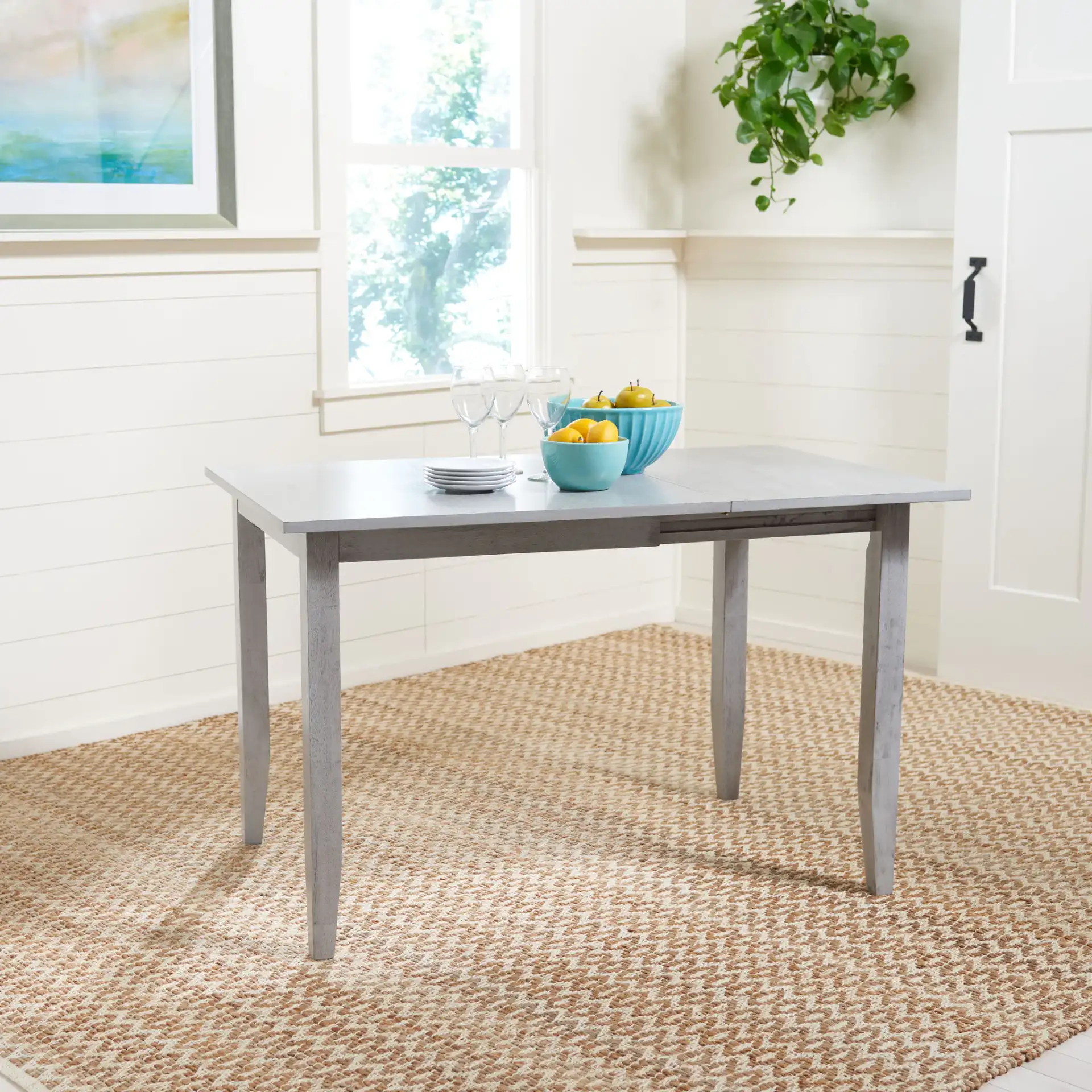 Miliano Extension Dining Table in Matte Black in a styled room