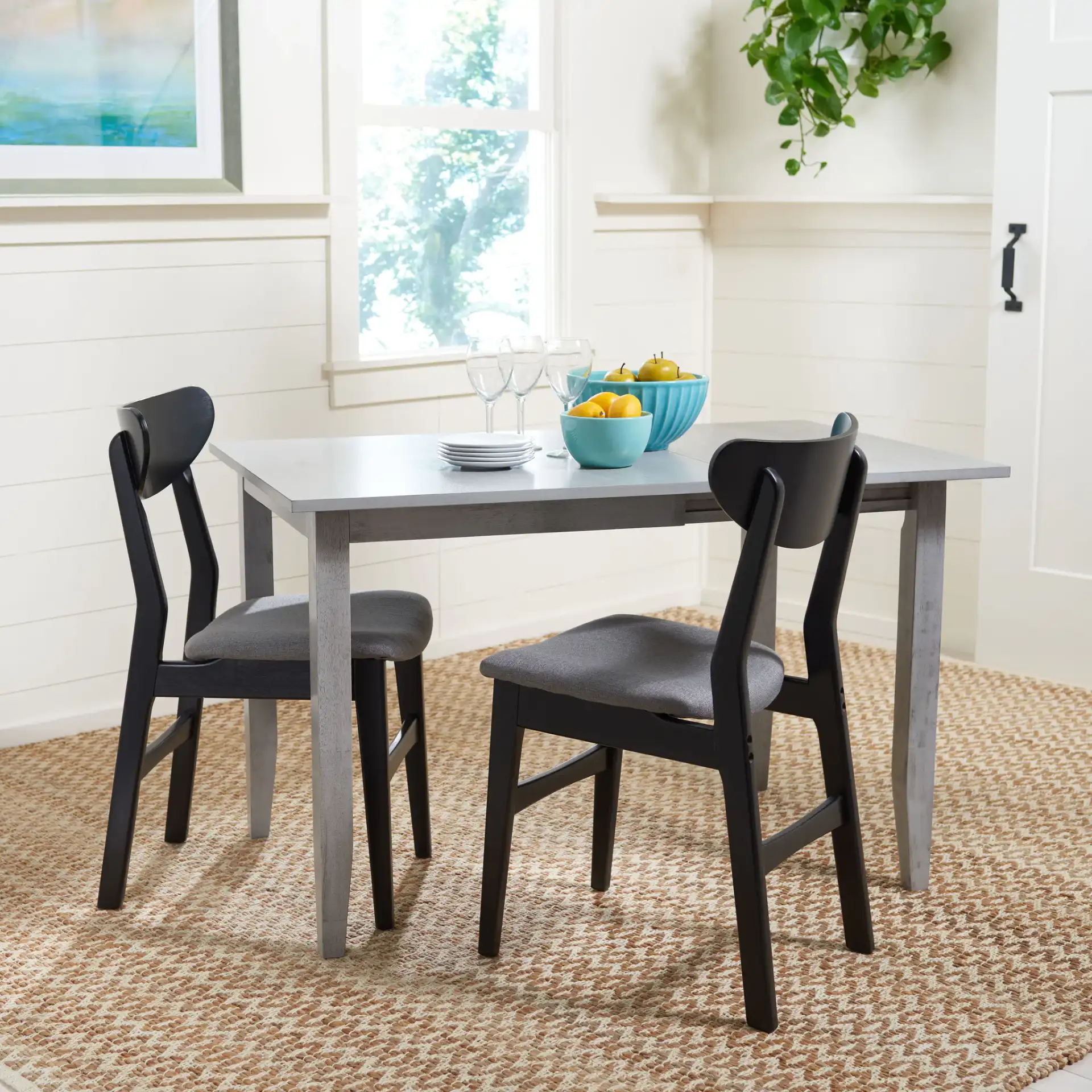 Miliano Extension Dining Table in Matte Black in a styled room
