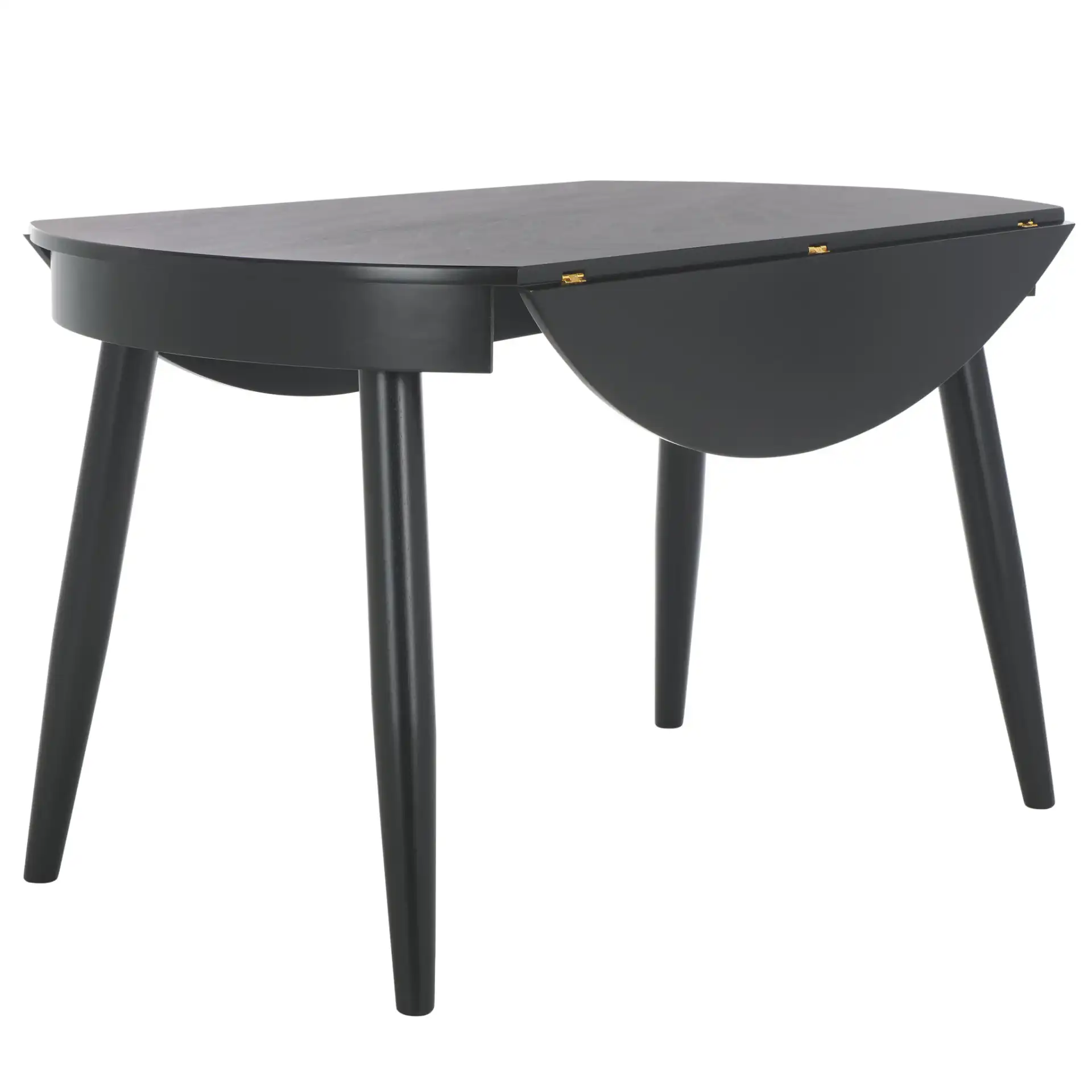Malakai Folding Round Dining Table in Black, detail view