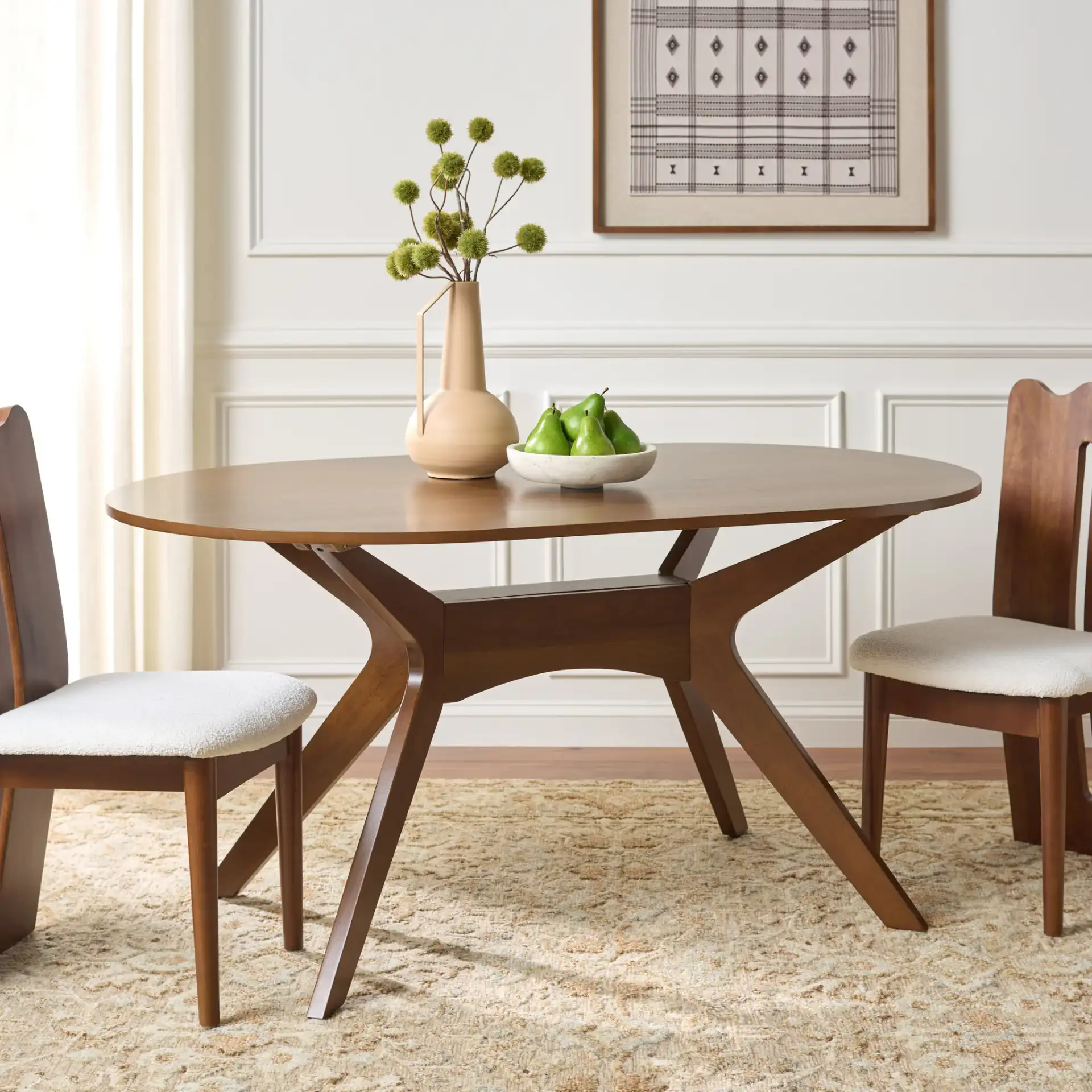 Vanston Dining Table in Walnut in a styled room