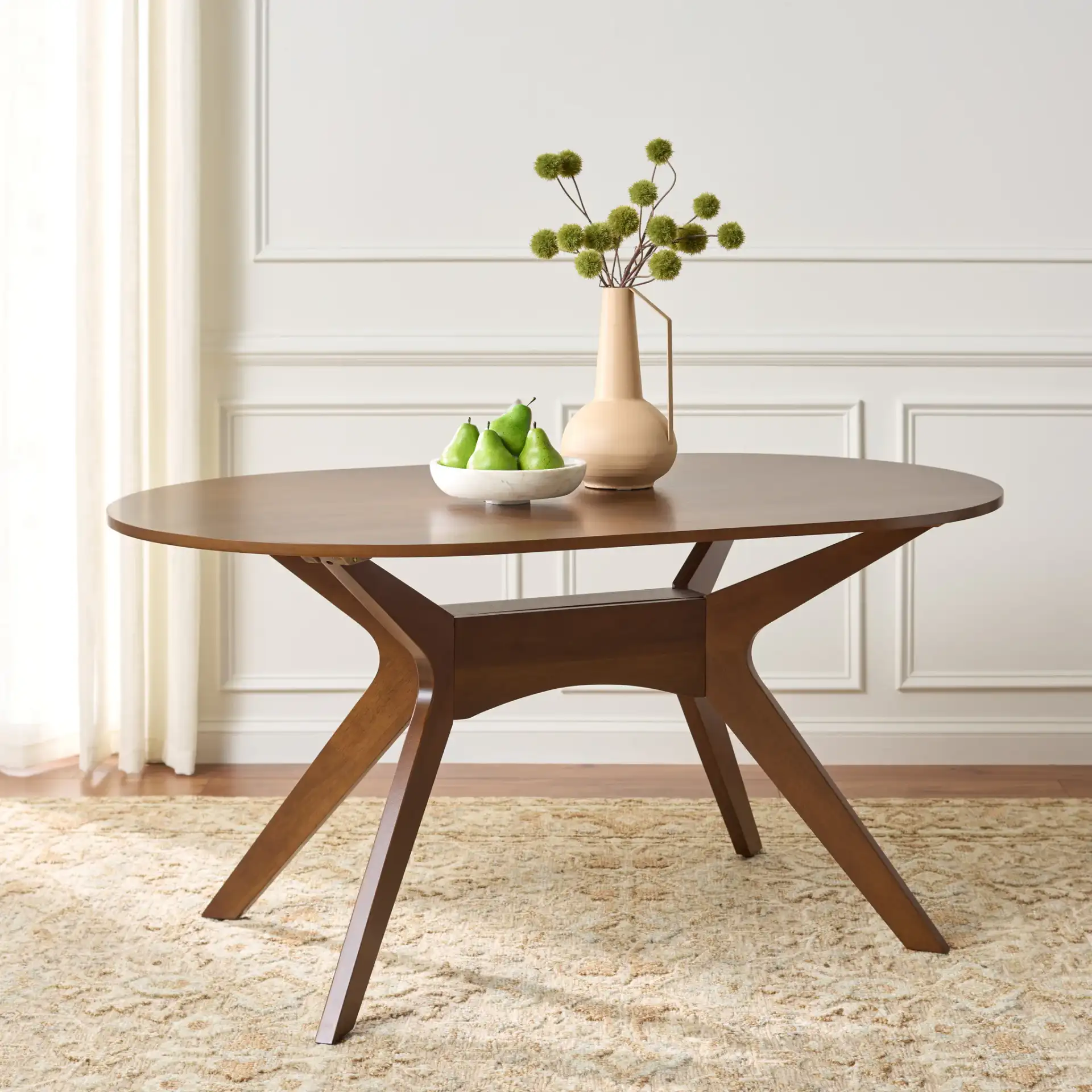 Vanston Dining Table in Walnut in a styled room