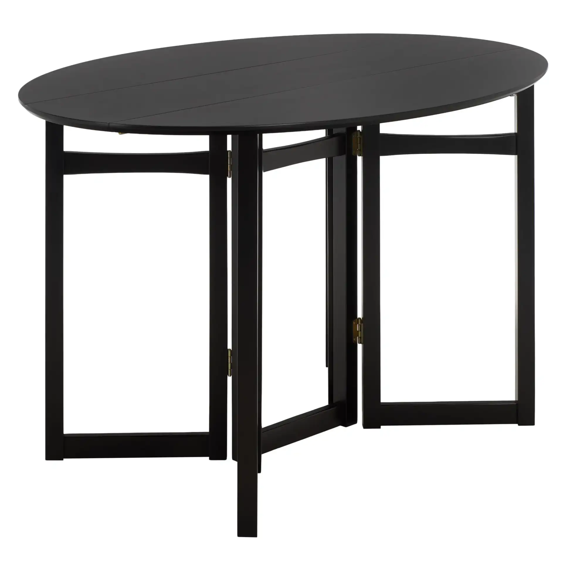 Roz Folding Round Dining Table in Black, detail view