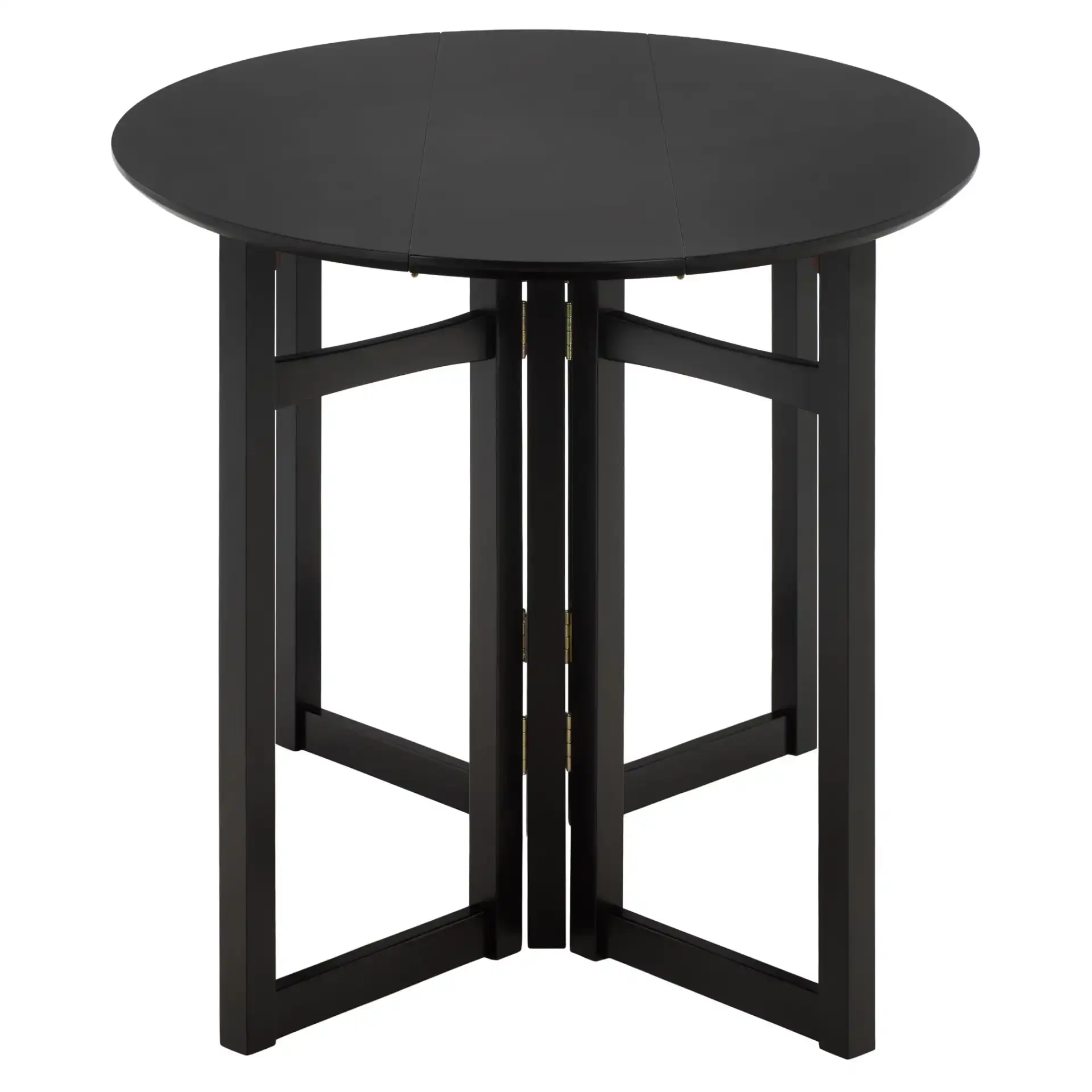 Roz Folding Round Dining Table in Black, detail view