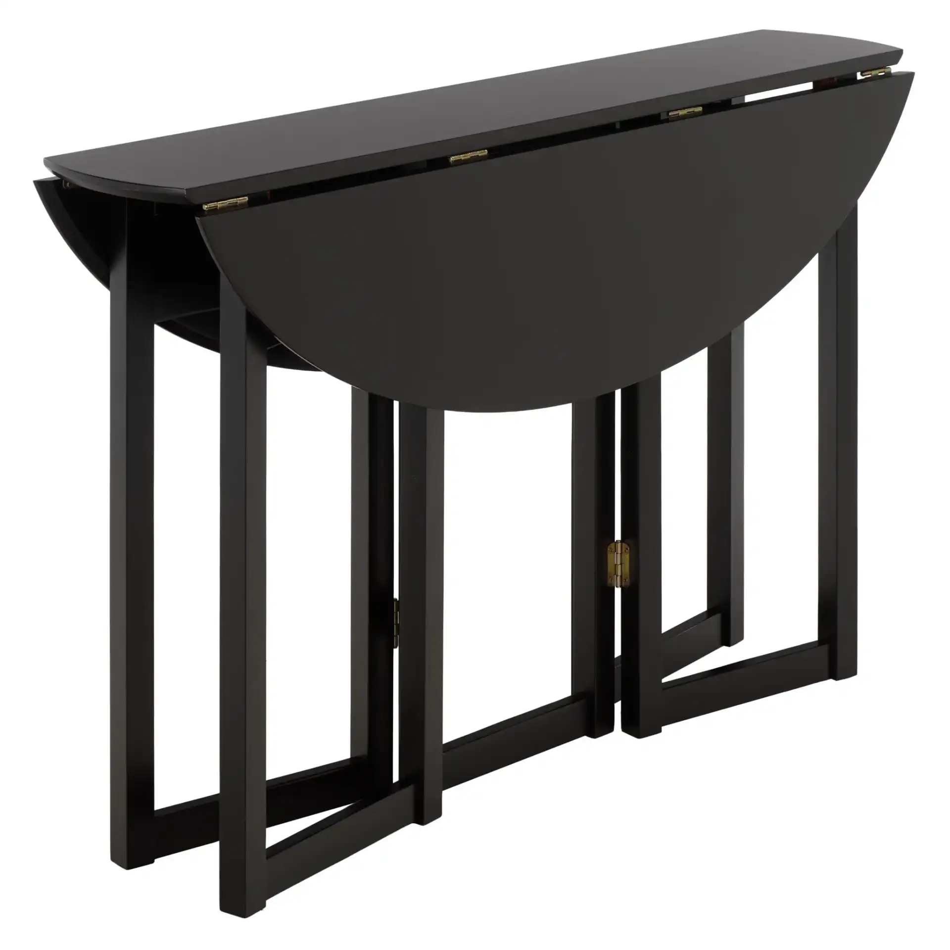 Roz Folding Round Dining Table in Black, detail view