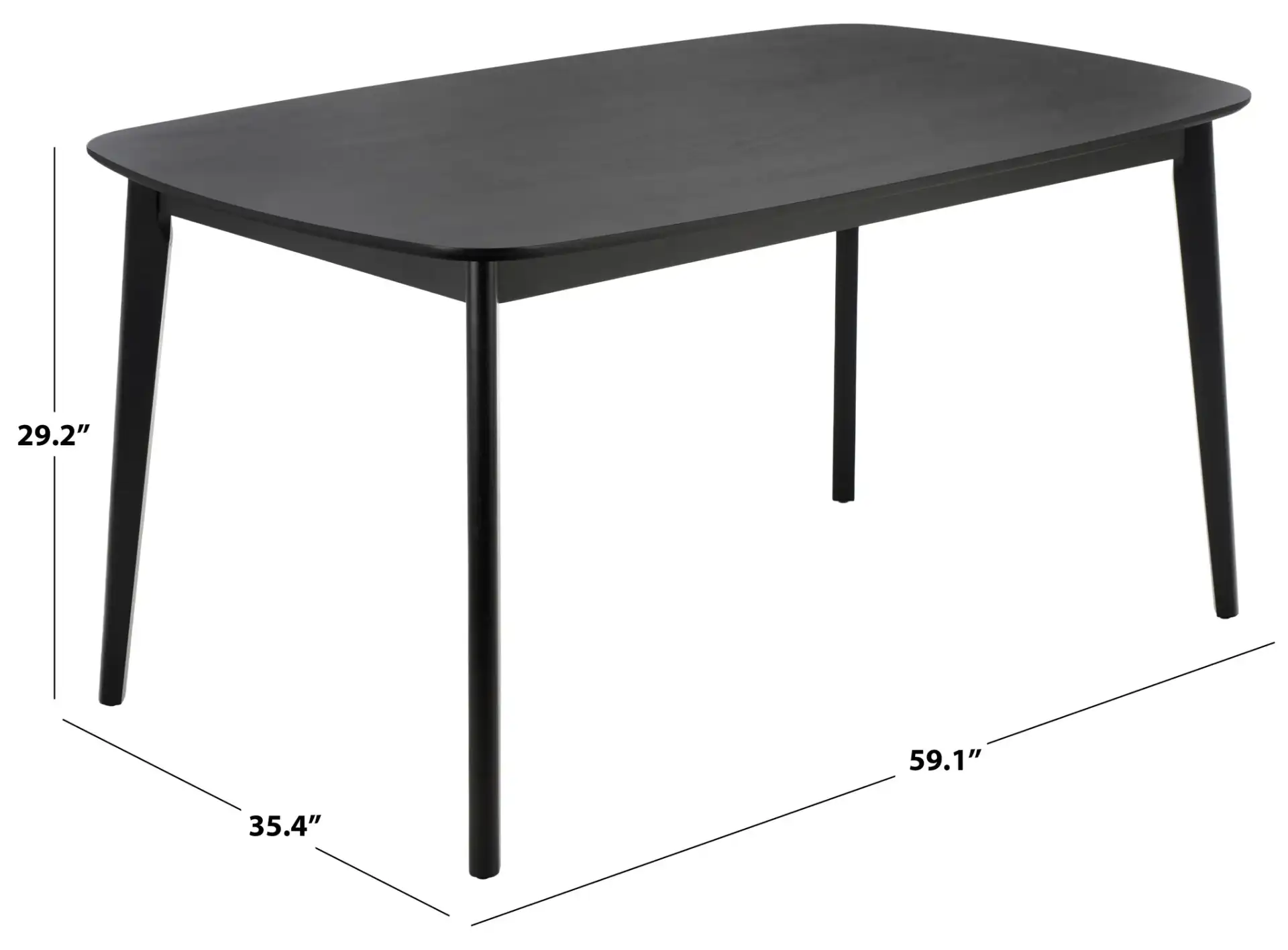 Bolinas Dining Table in Black, detail view
