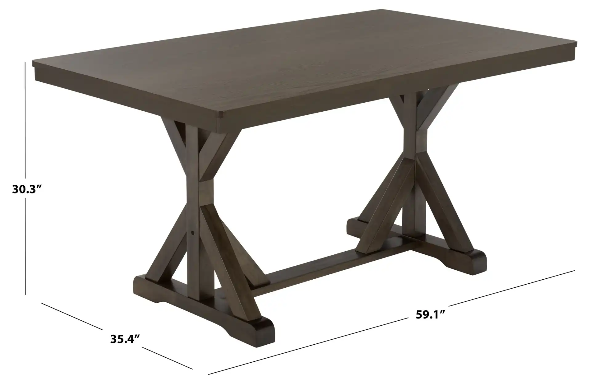 Hildy Dining Table in Ash Brown, detail view