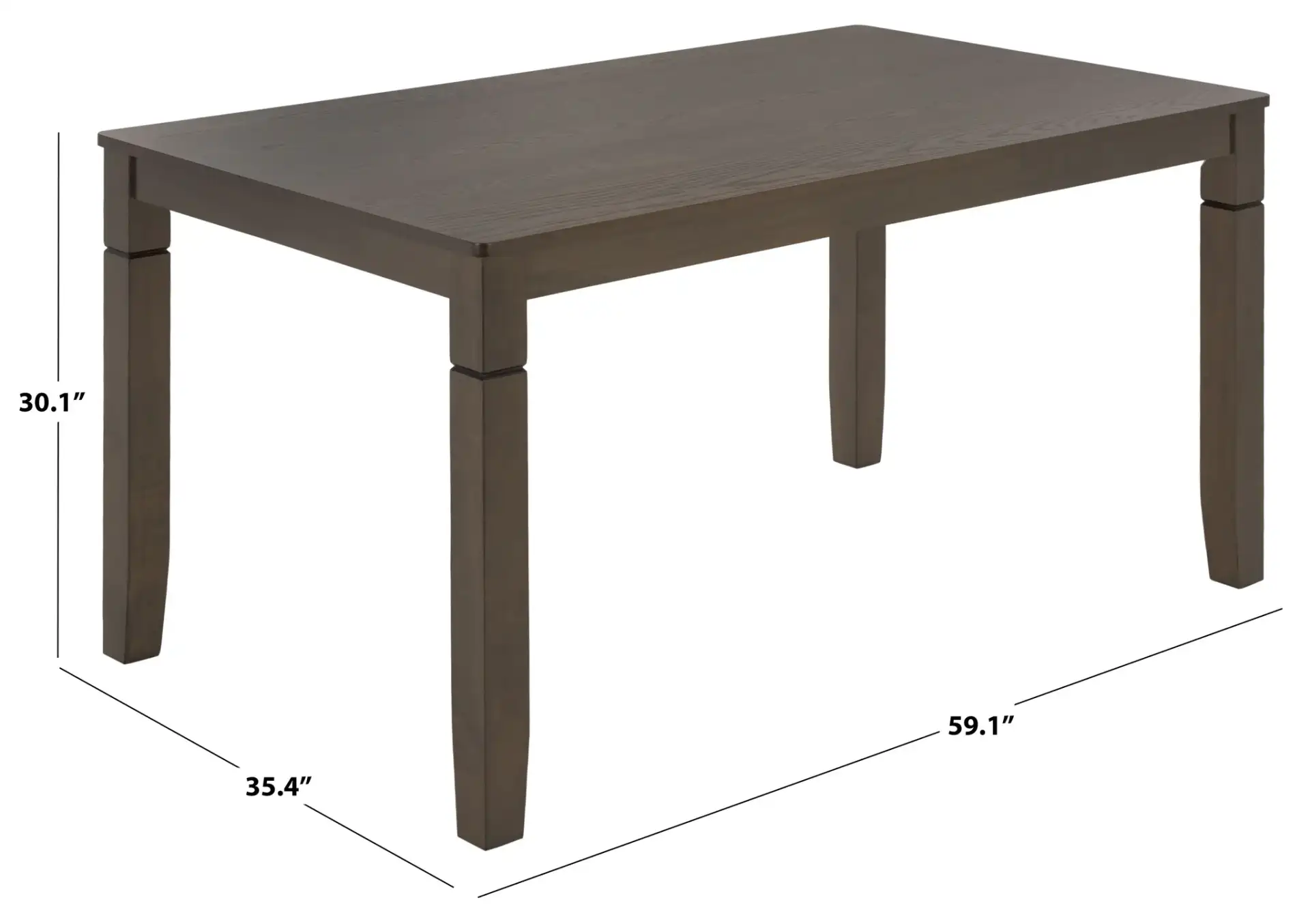 Bartone Dining Table in Ash Brown, detail view