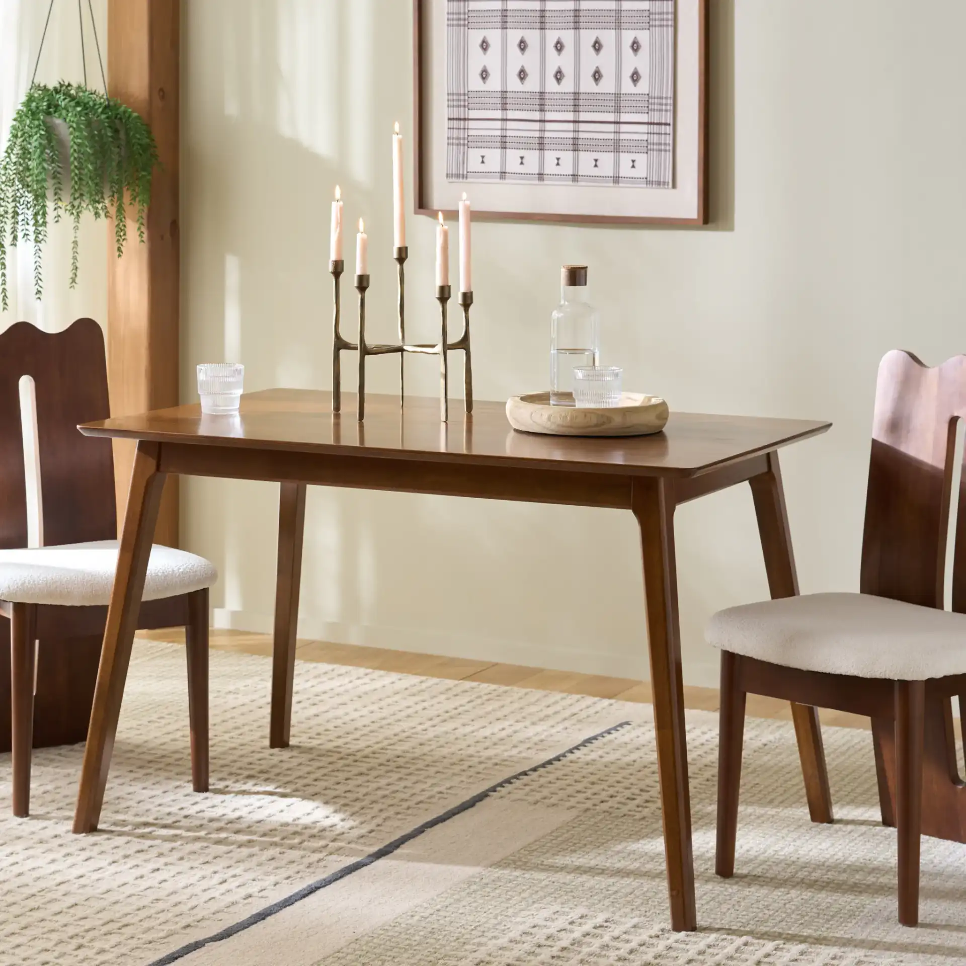 Teru Dining Table in Brown in a styled room