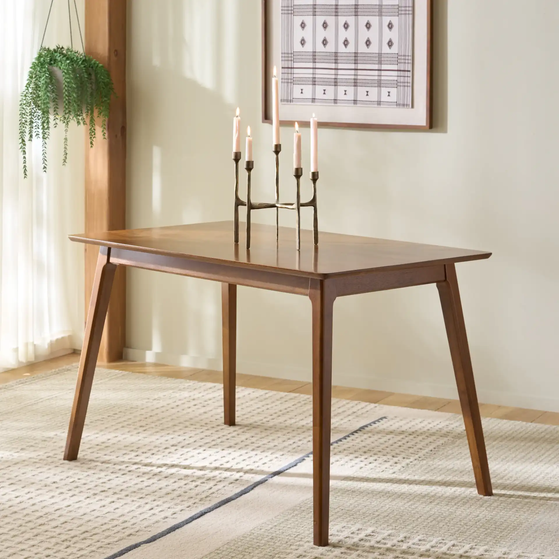Teru Dining Table in Brown in a styled room