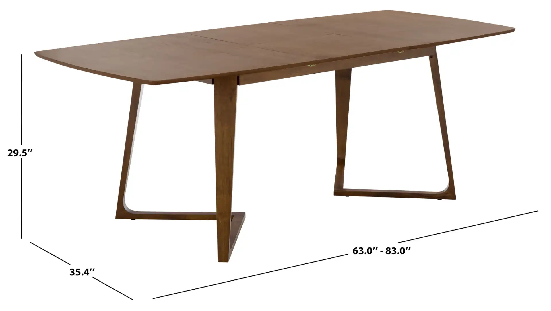 Alissa Extendable Dining Table in Walnut, detail view