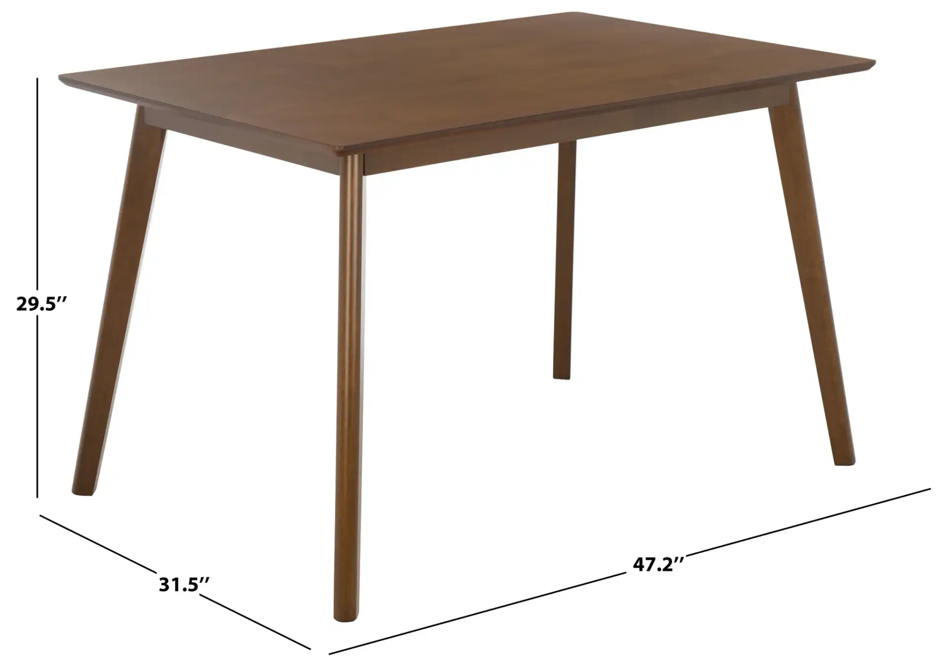 Amelin Dining Table in Walnut, detail view