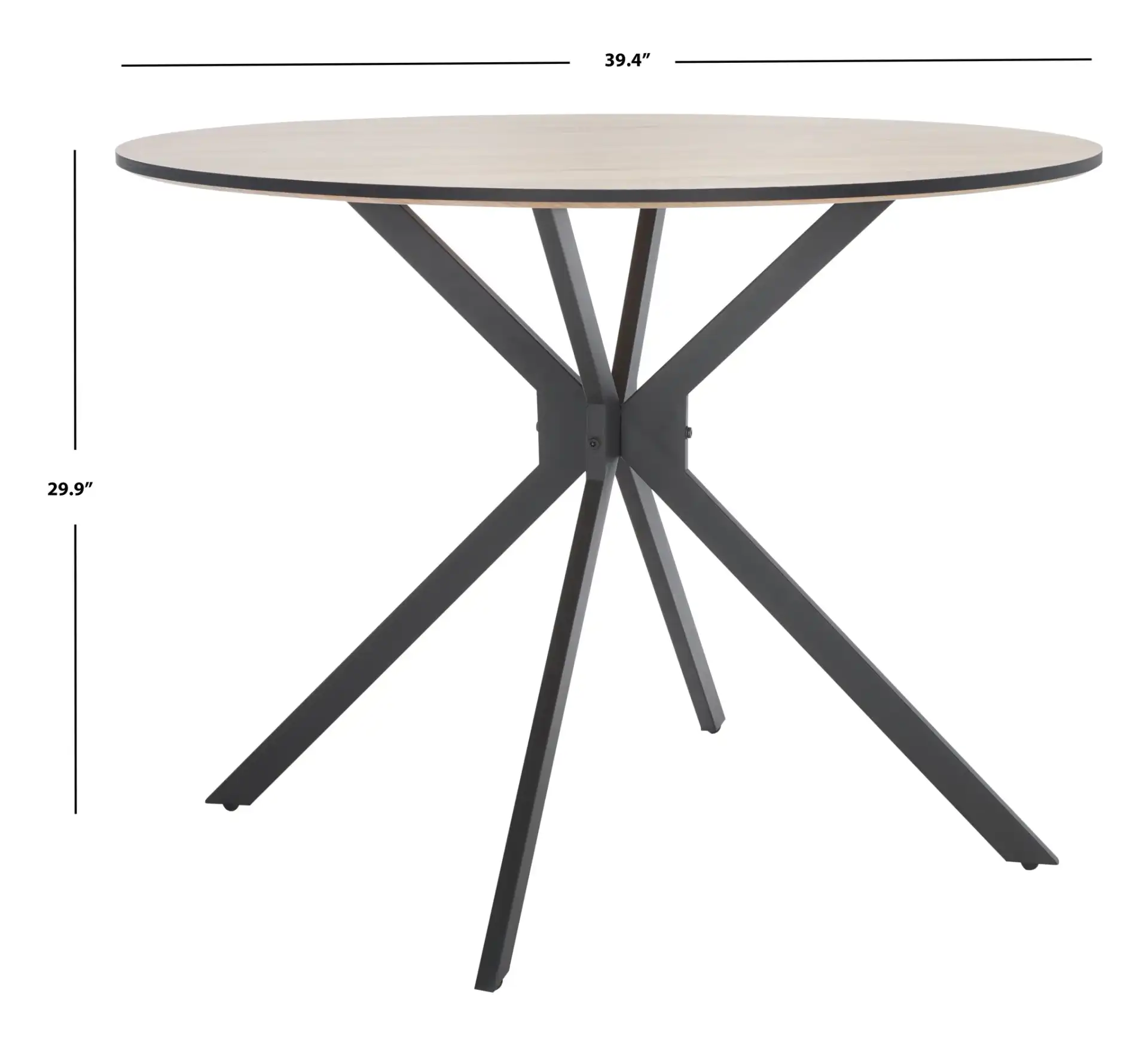 Rixley Dining Table in Natural / Black, detail view