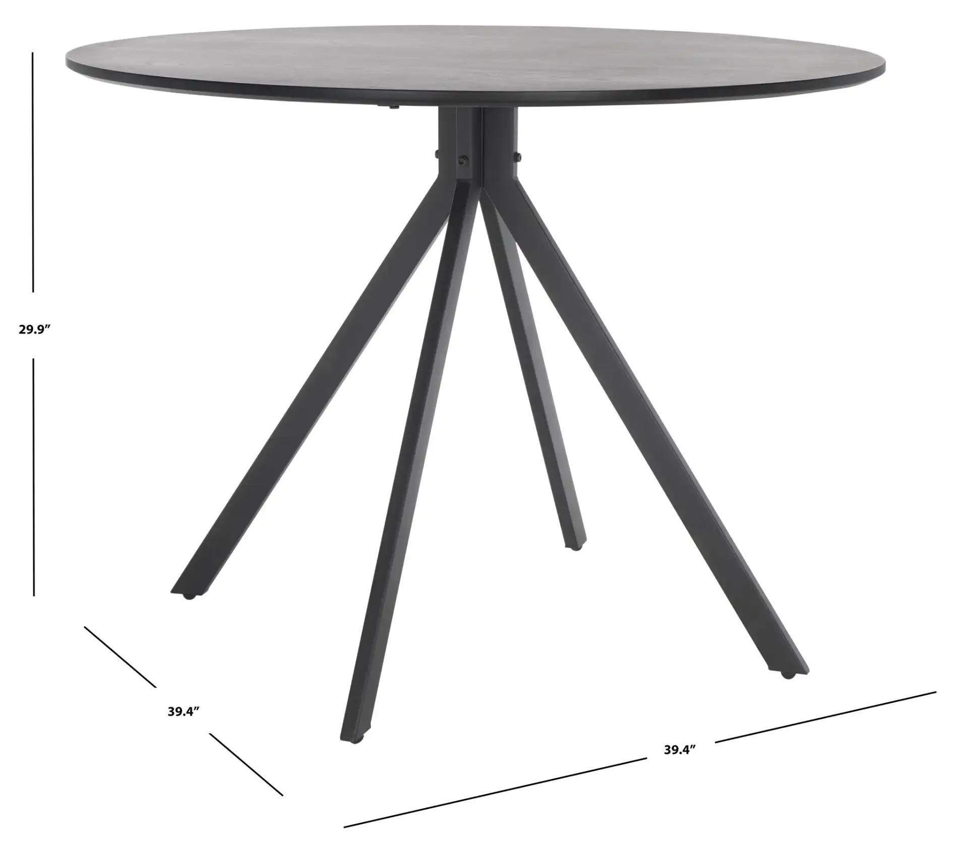 Skyden Dining Table in Black, detail view