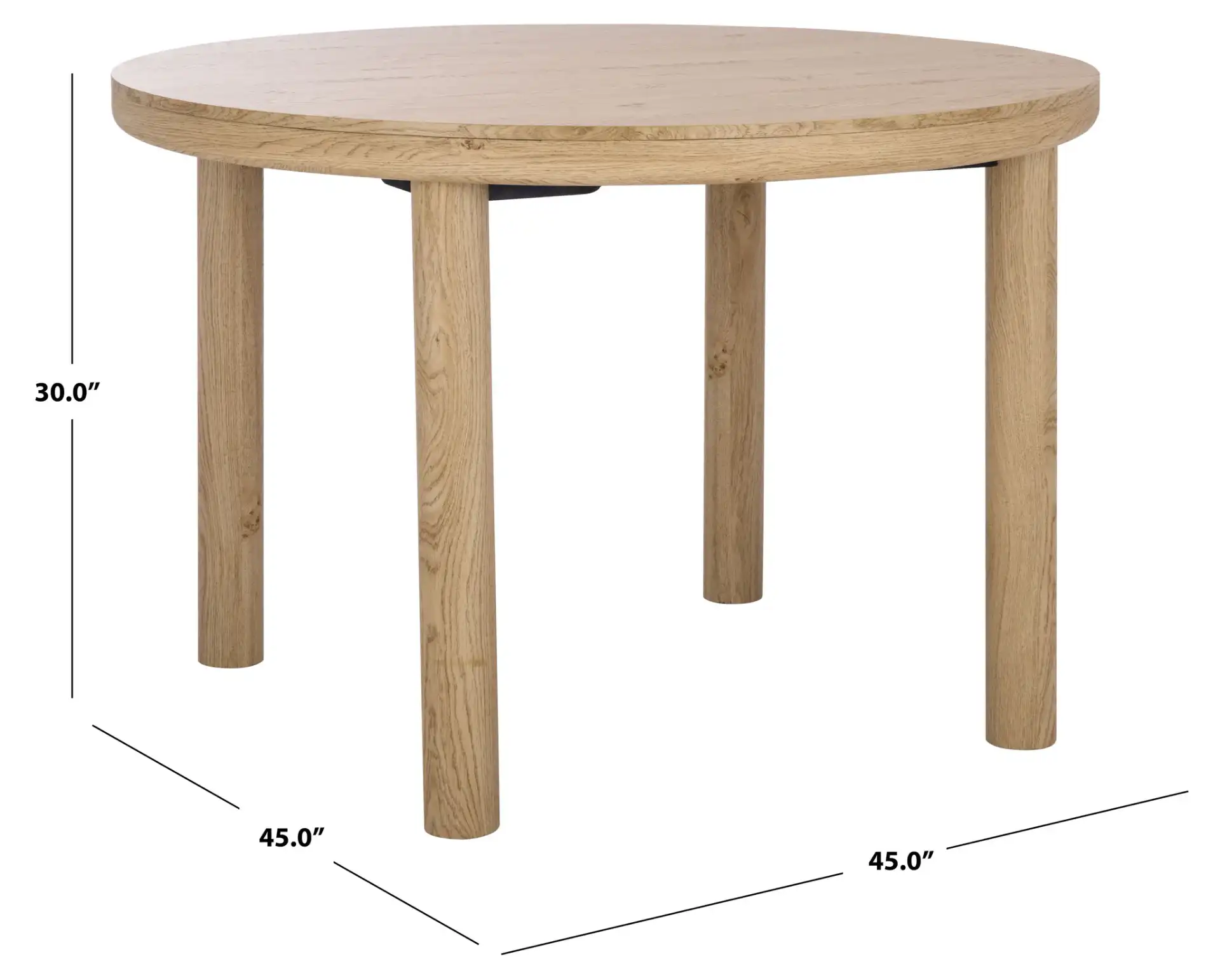 Detroitee Round Dining Table in Natural, detail view