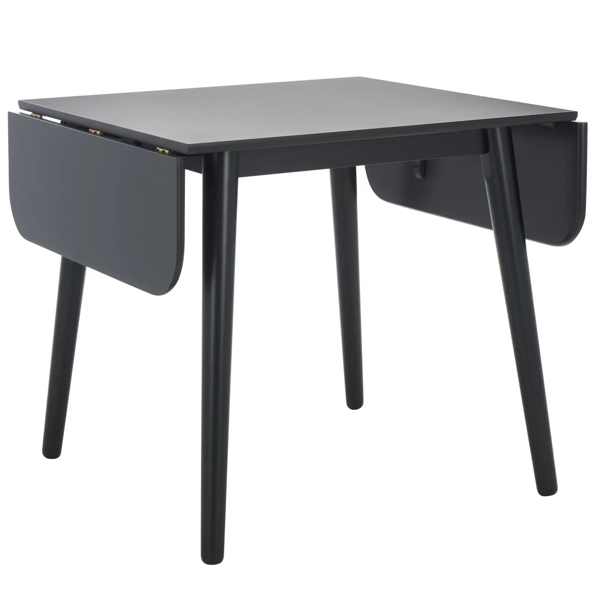 Damarius Drop Leaf Table in Matte Black, detail view