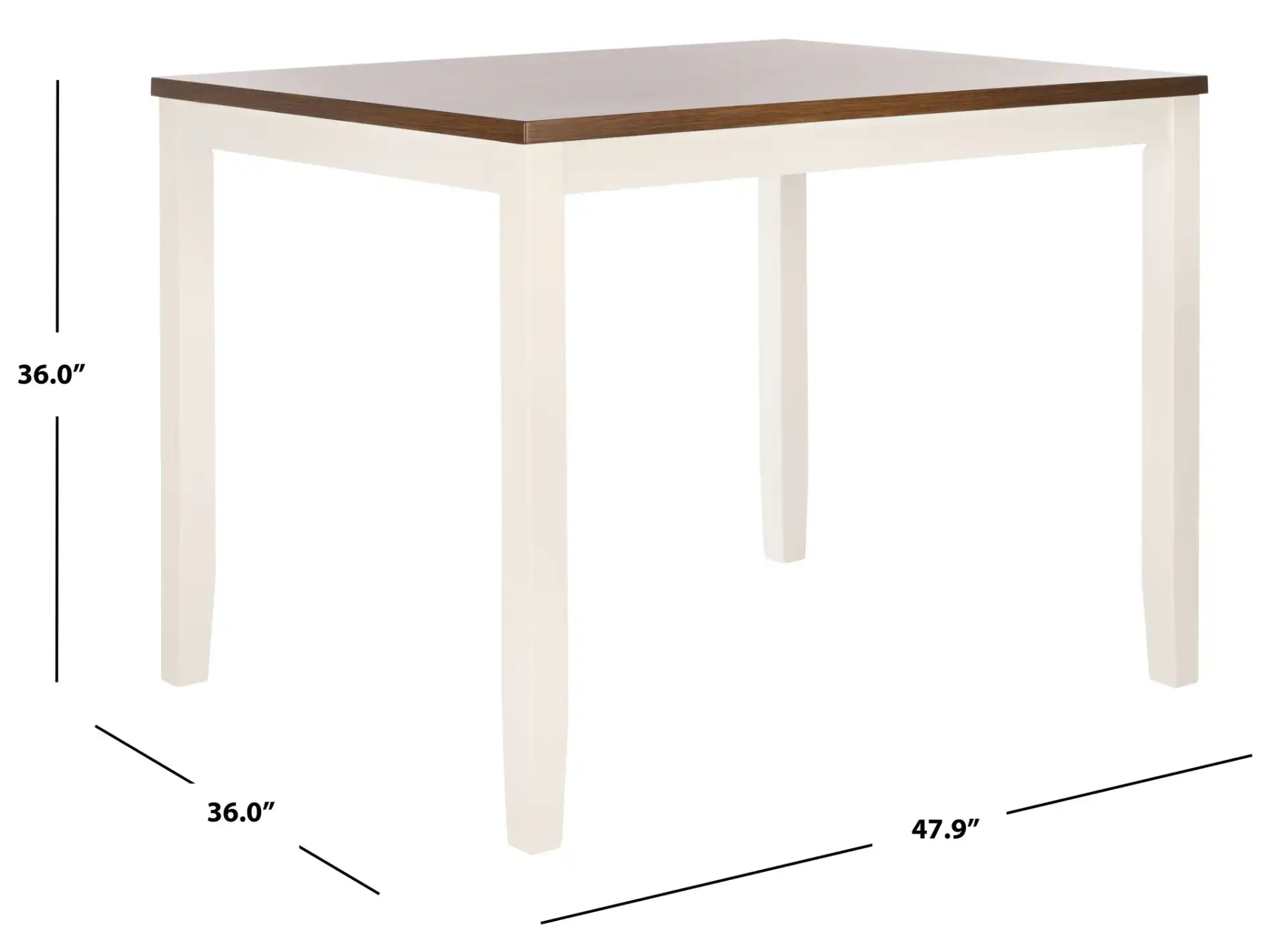 Izzy Rectangle Counter Table in White, detail view