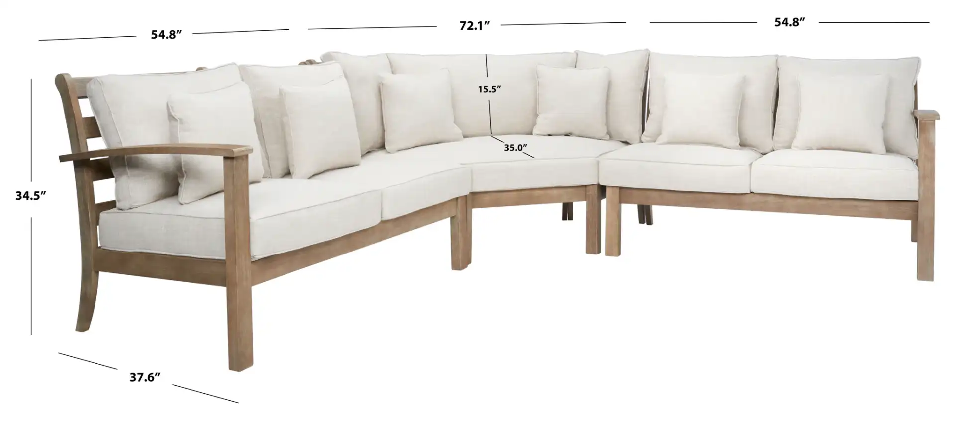 Rosabecca Patio Sectional Sofa in Natural / Beige, detail view