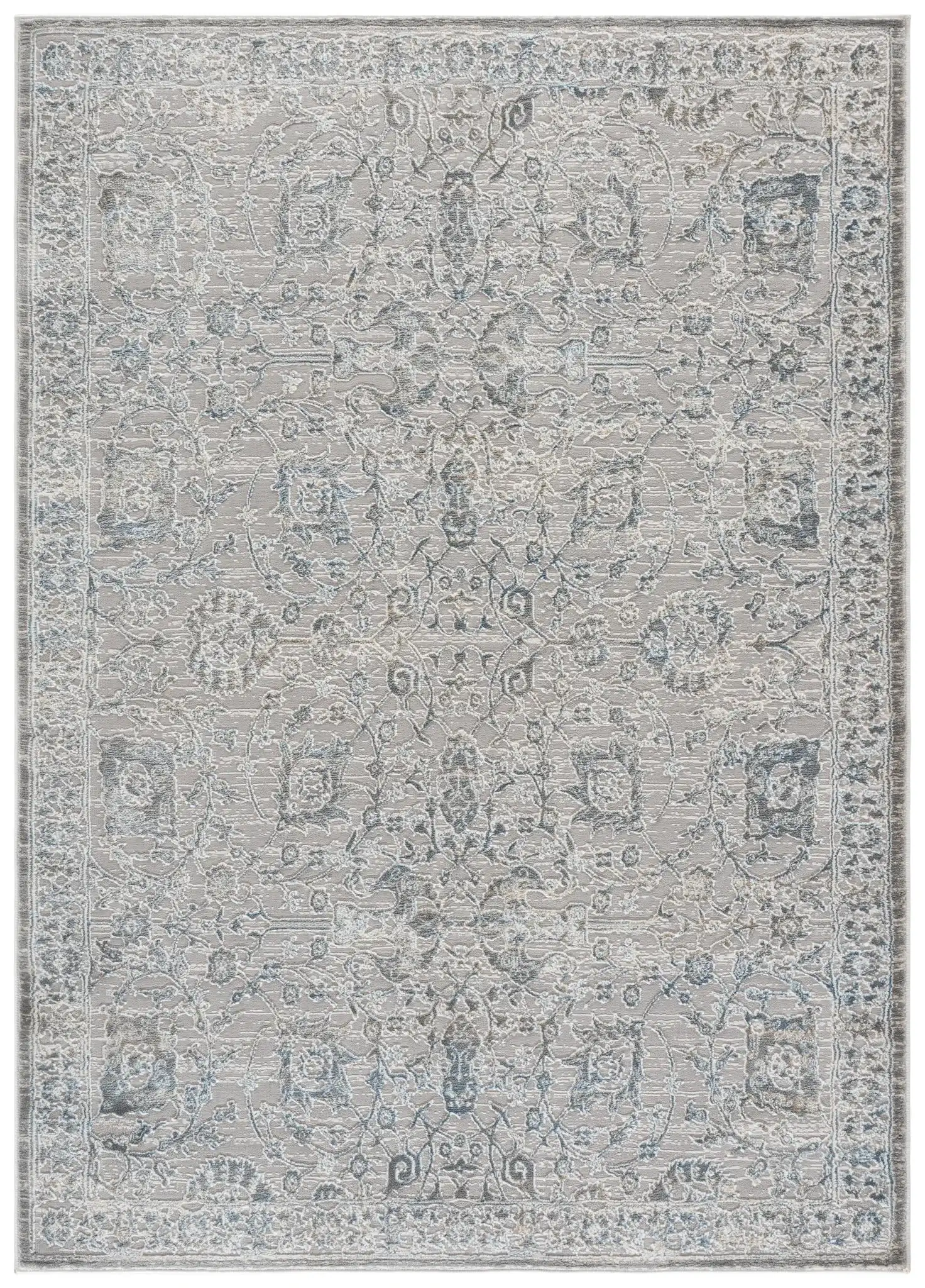 Easton Vintage Persian Rug in Gray / Blue