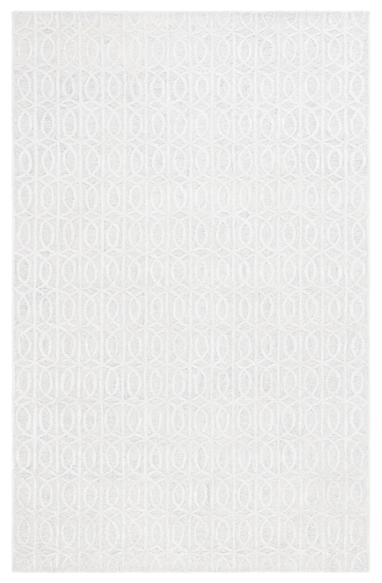 Ebony Interlocking Rings Hand-Tufted Rug in Beige / Ivory