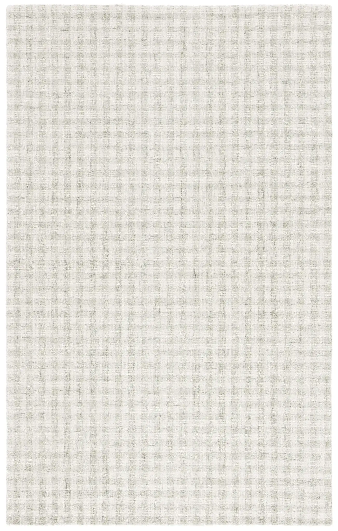 Ebony Checkered Hand-Tufted Wool Rug in Sage / Ivory