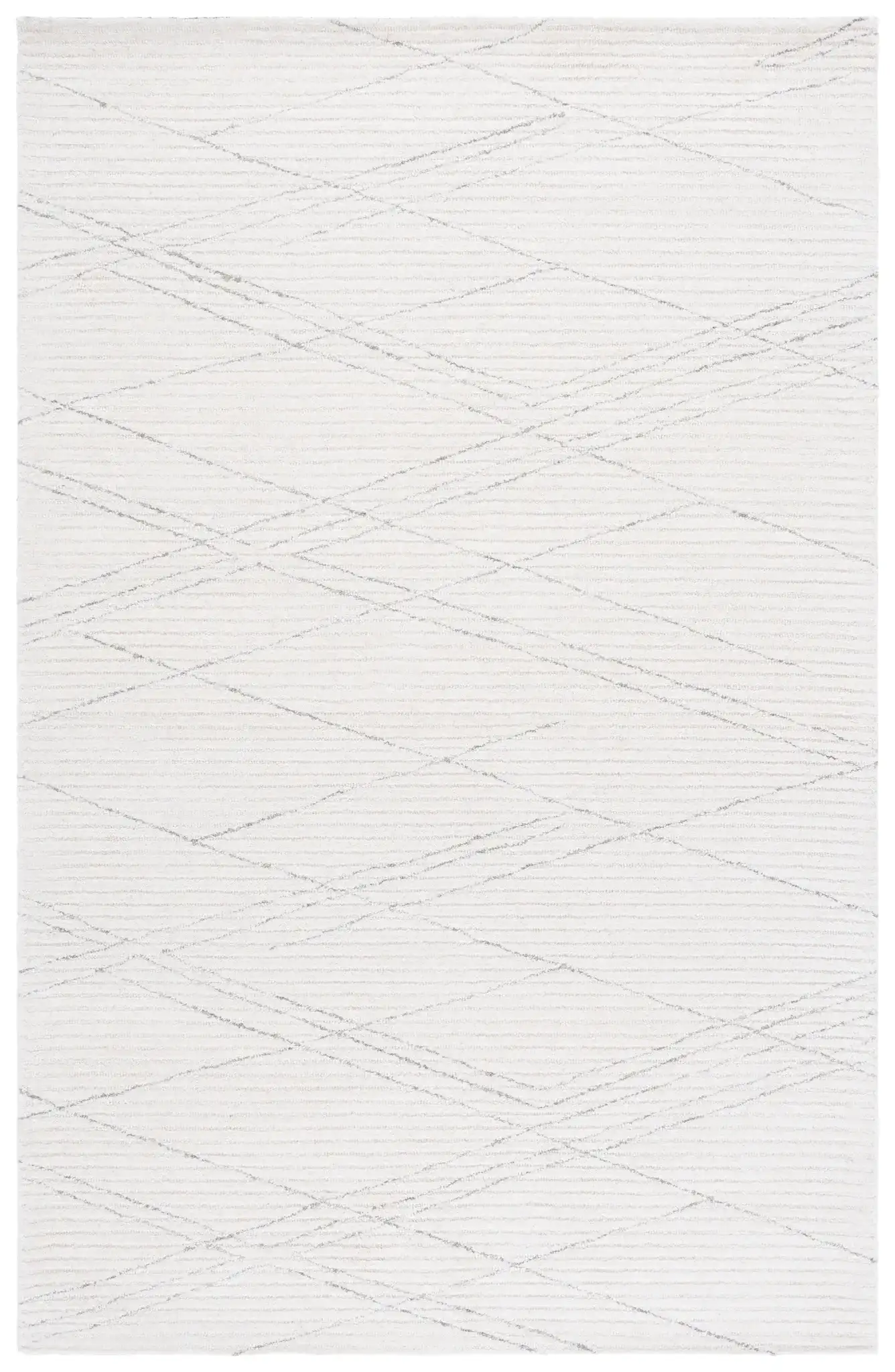 Ebony Linear Hand-Tufted Wool Rug in Ivory / Gray