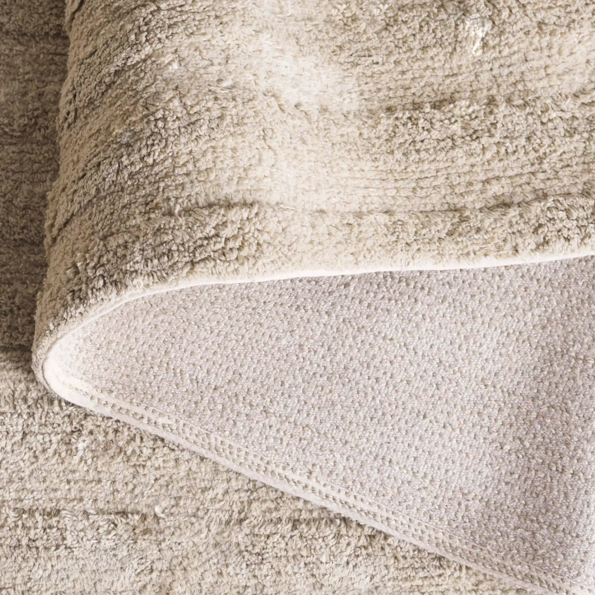 Easy Care Concentric Borders Cotton Washable Rug in Sage in a styled room