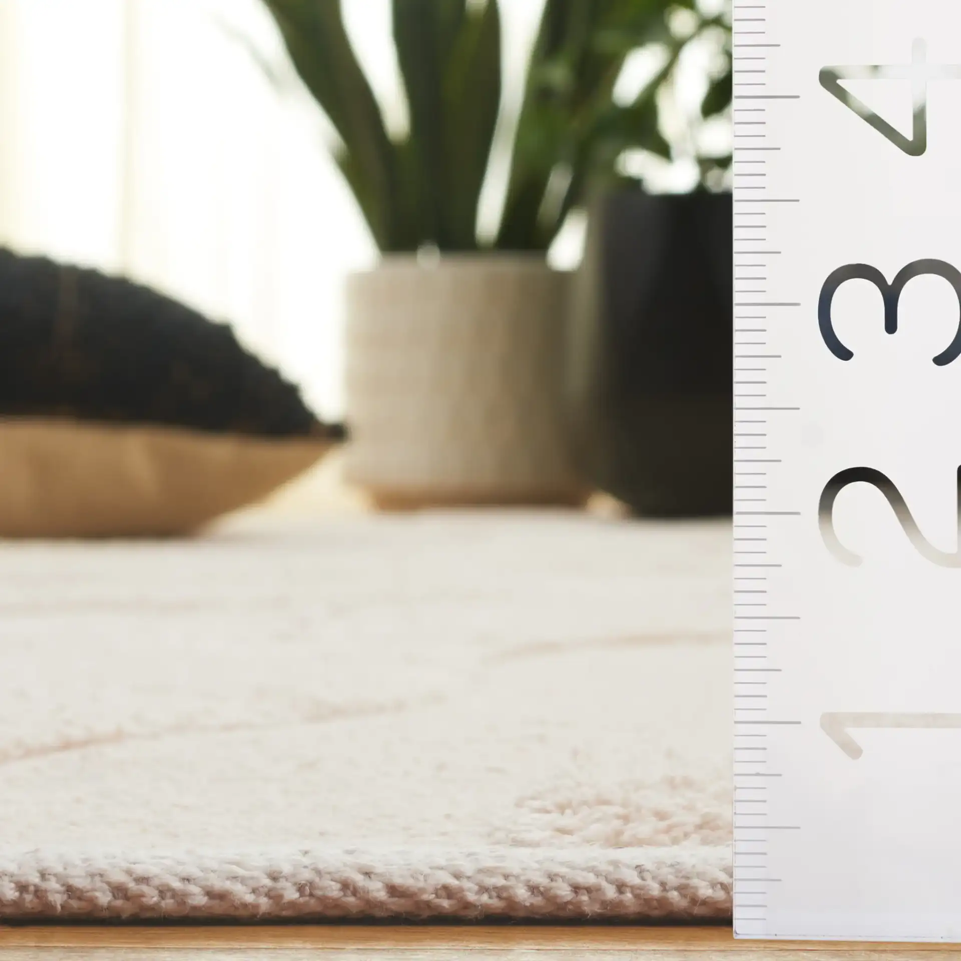 Easy Care Wavy Abstract Hand-Woven Cotton Washable Rug in Ivory in a styled room