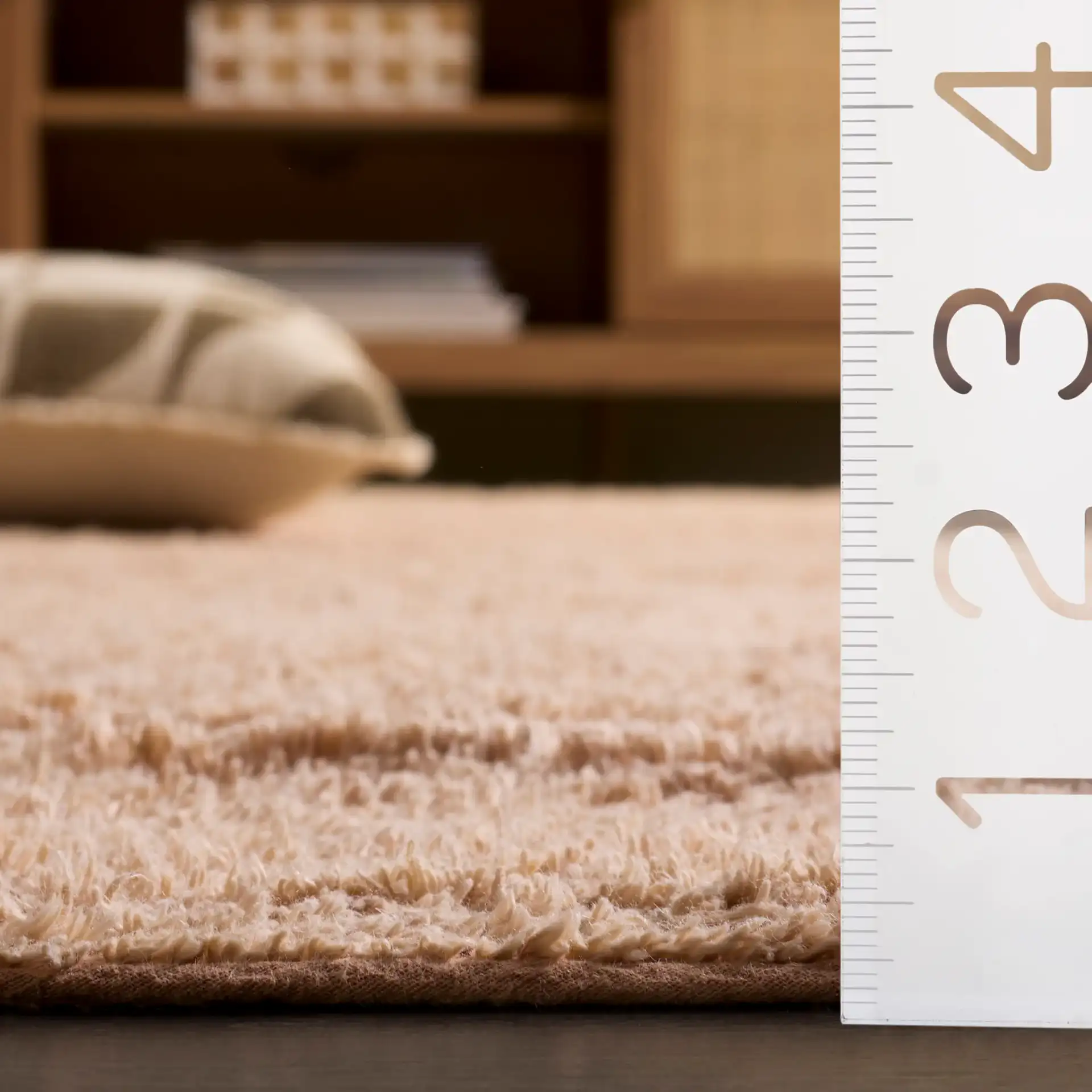 Easy Care Bordered Solid Cotton Washable Rug in Pink in a styled room