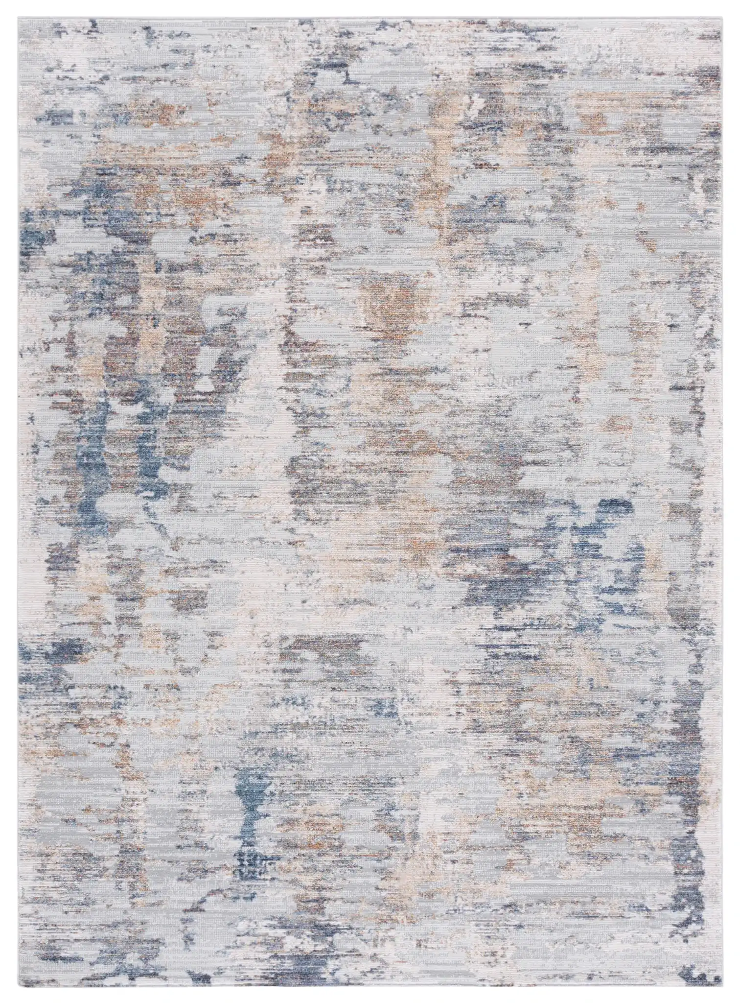 Ellwood Modern Abstract Linear Rug in Ivory / Gray
