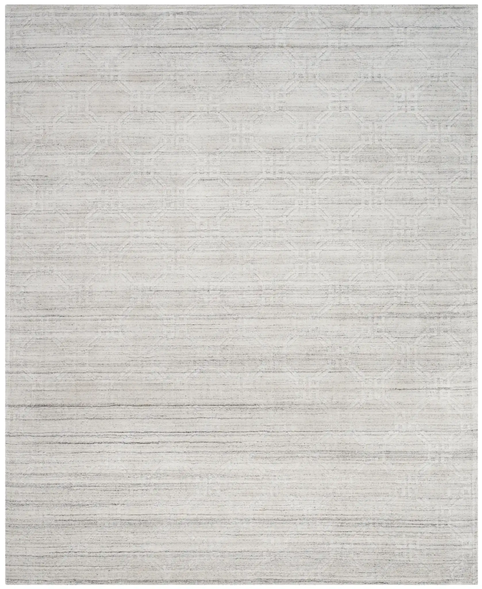 Elements Interlocking Ring Loom-Knotted Rug in Light Gray
