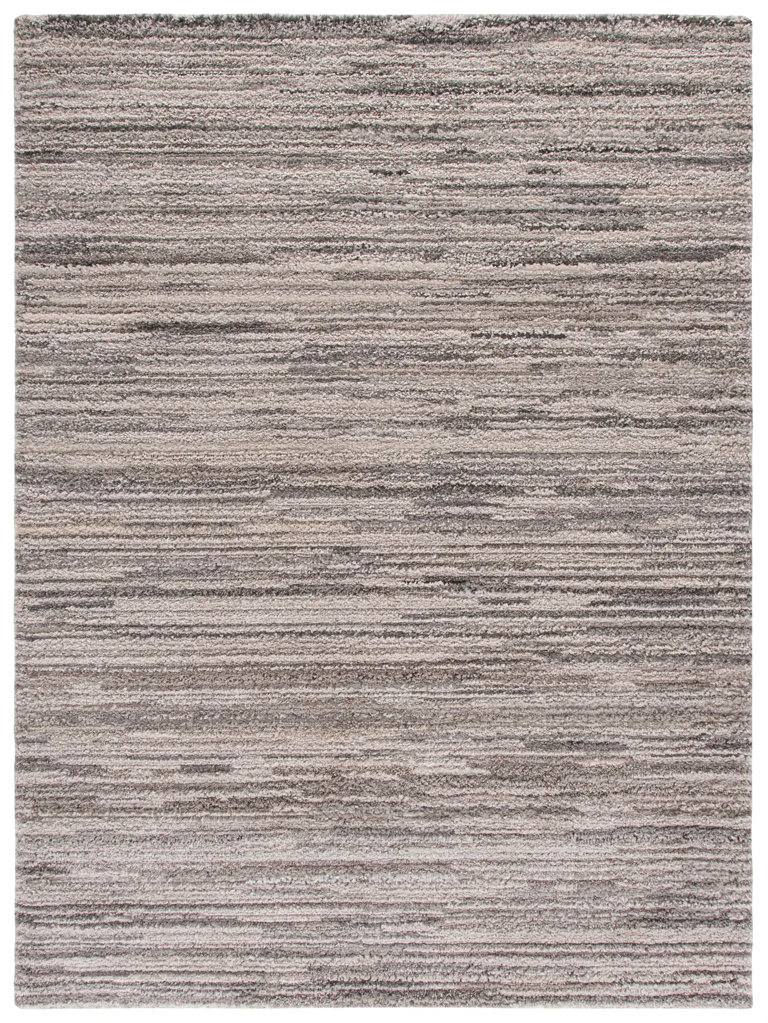 Everett Striated Shag Rug in Gray / Beige