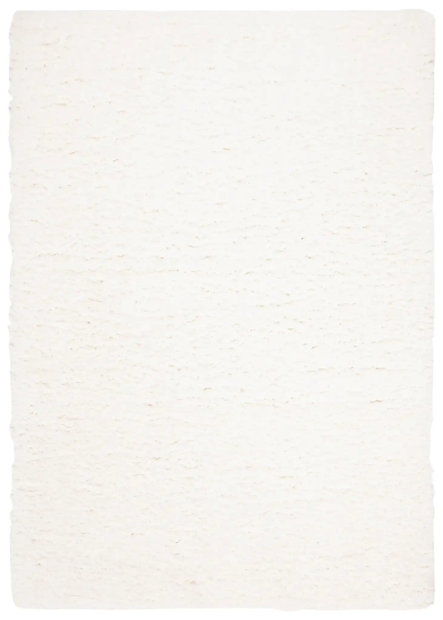 Flokati Solid Modern Shag Rug in Ivory