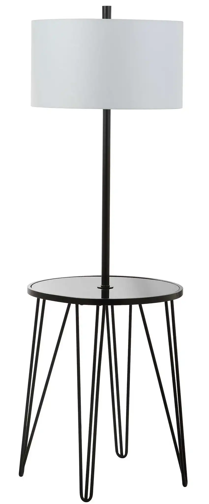 Ciro Floor Lamp Side Table in Black, detail view