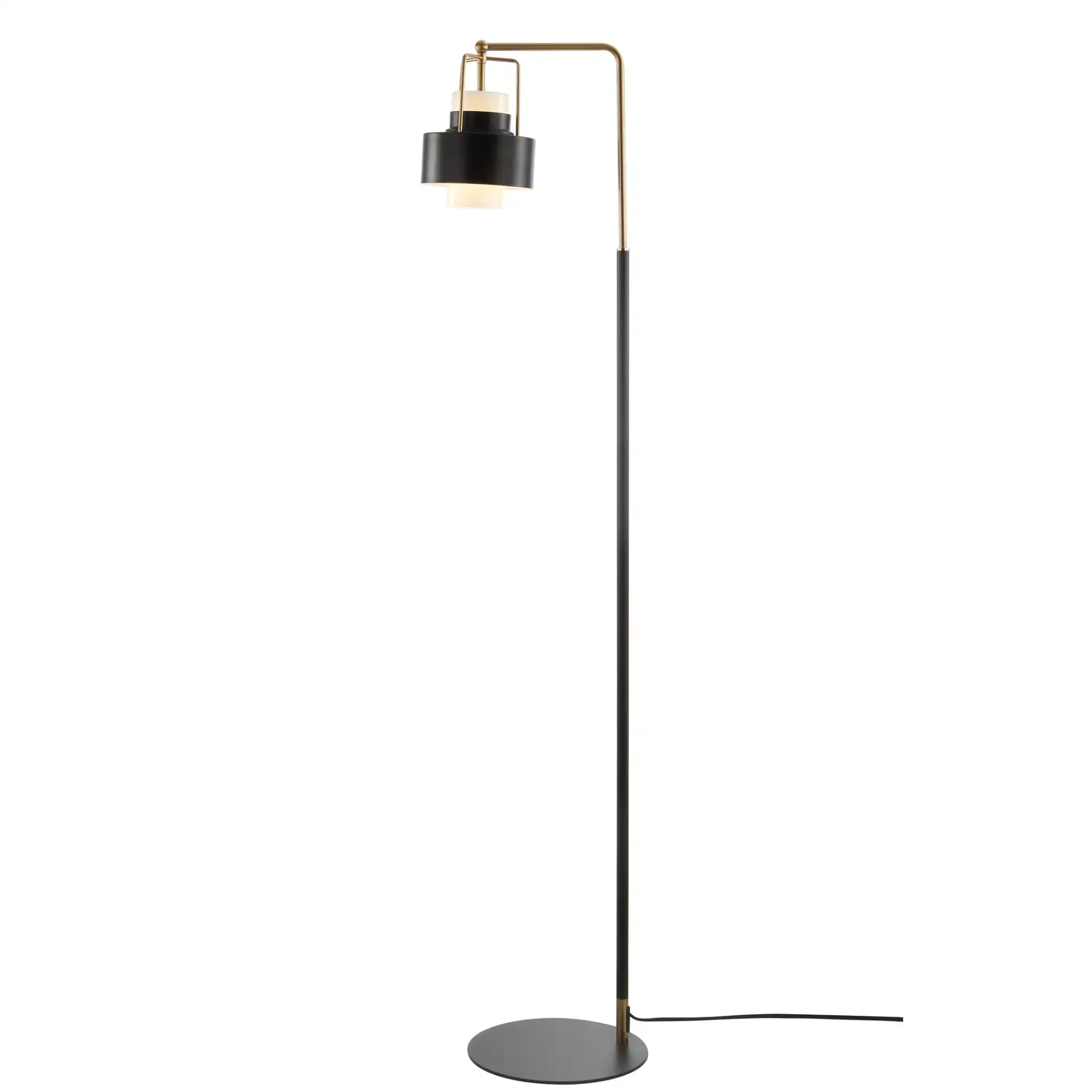 Brendon Floor Lamp in Black / Brass, detail view