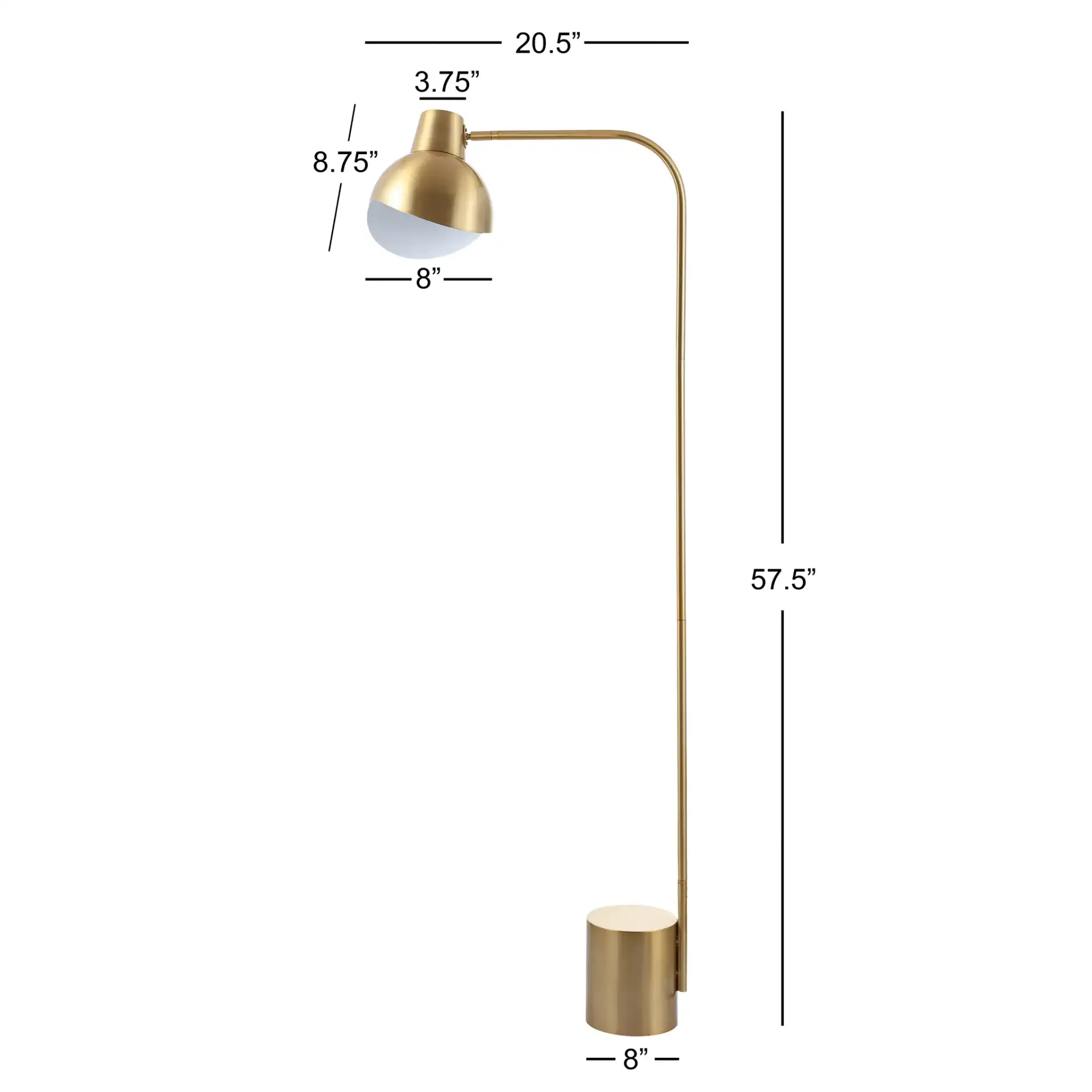 Violetta Floor Lamp in Gold, detail view