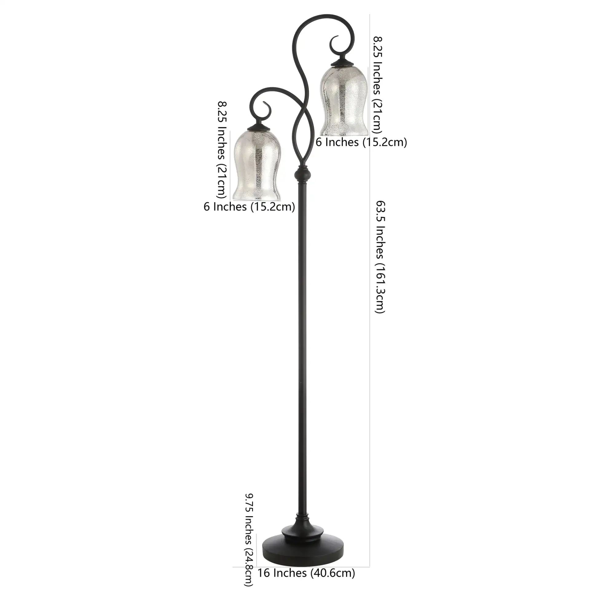 Claudia Floor Lamp in Black, detail view