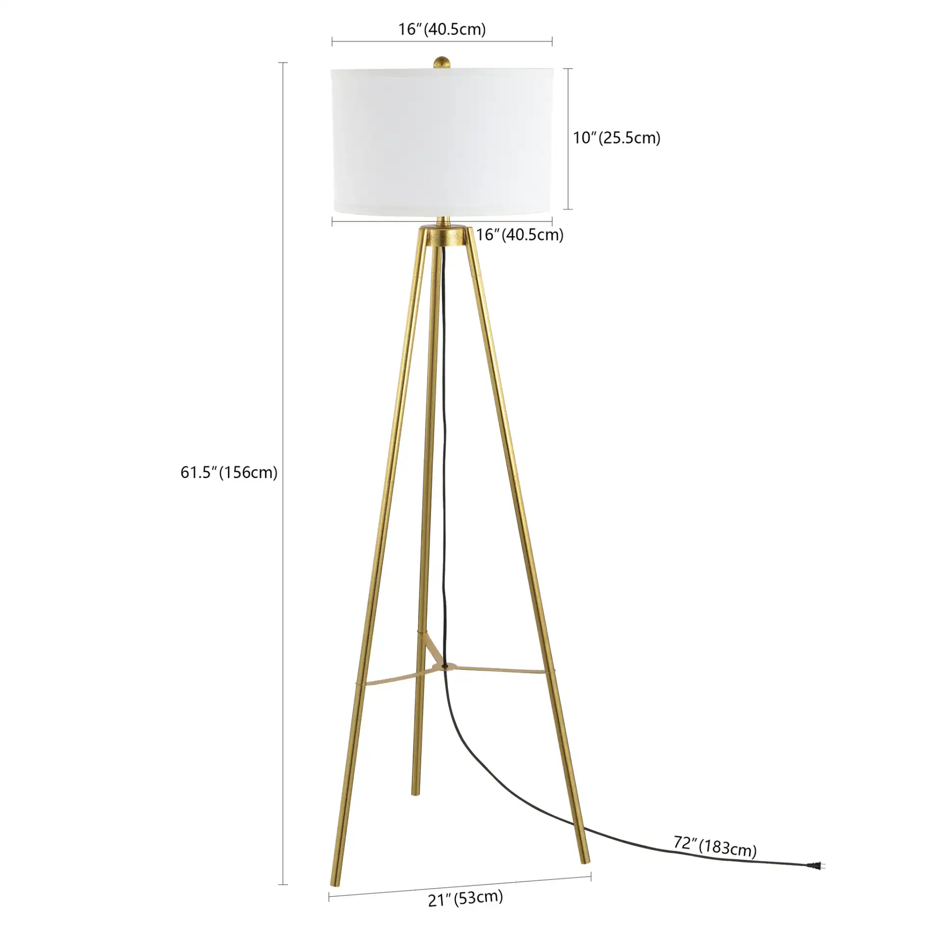 Falco Floor Lamp in Gold, detail view