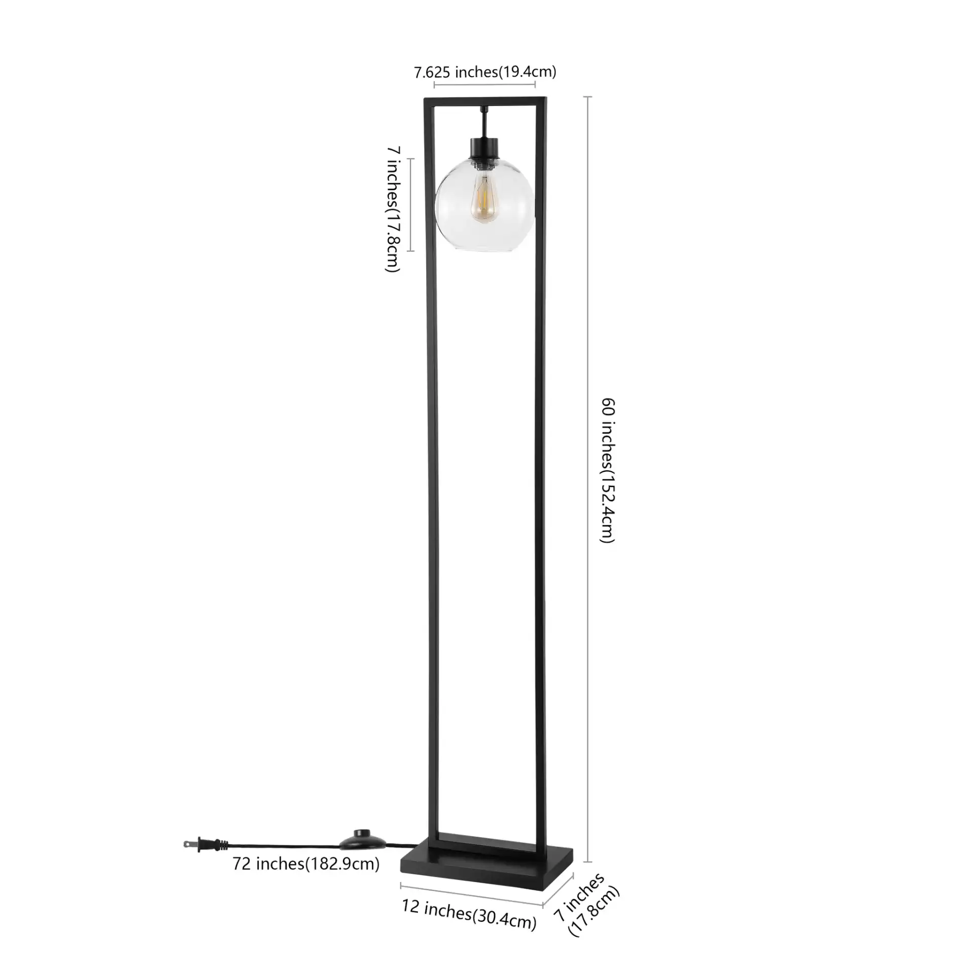 Jalisa Floor Lamp in Black, detail view
