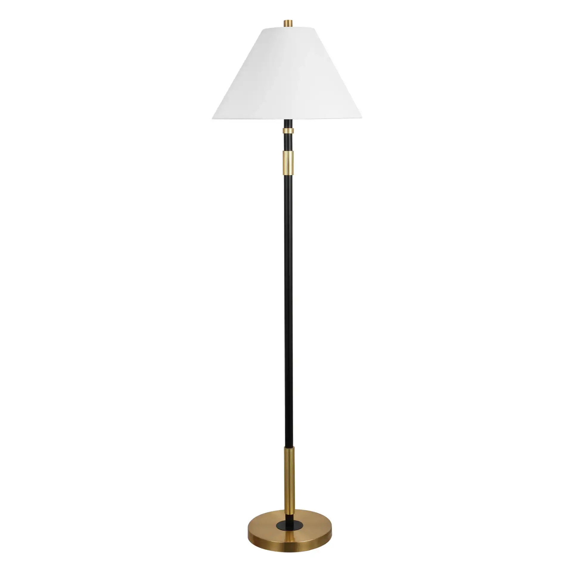 Naora Floor Lamp in Brown / Brass, detail view
