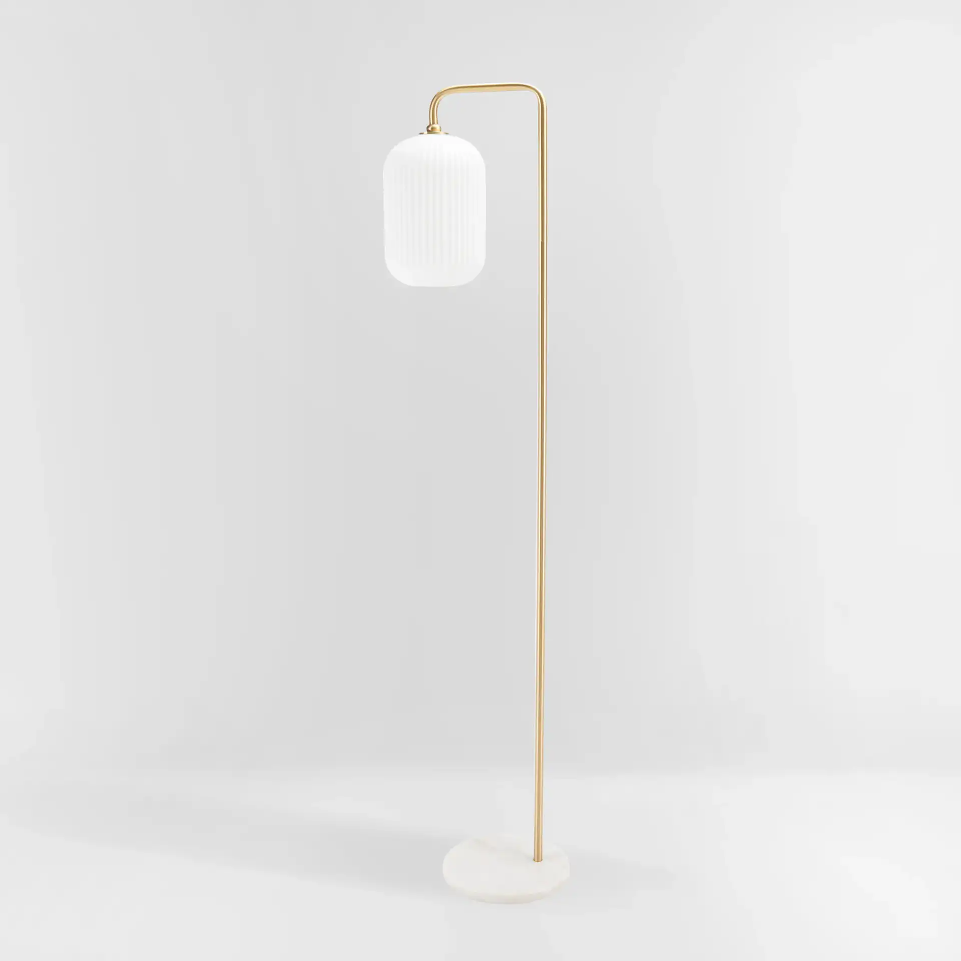 Santina Floor Lamp in Gold / White Marble, detail view